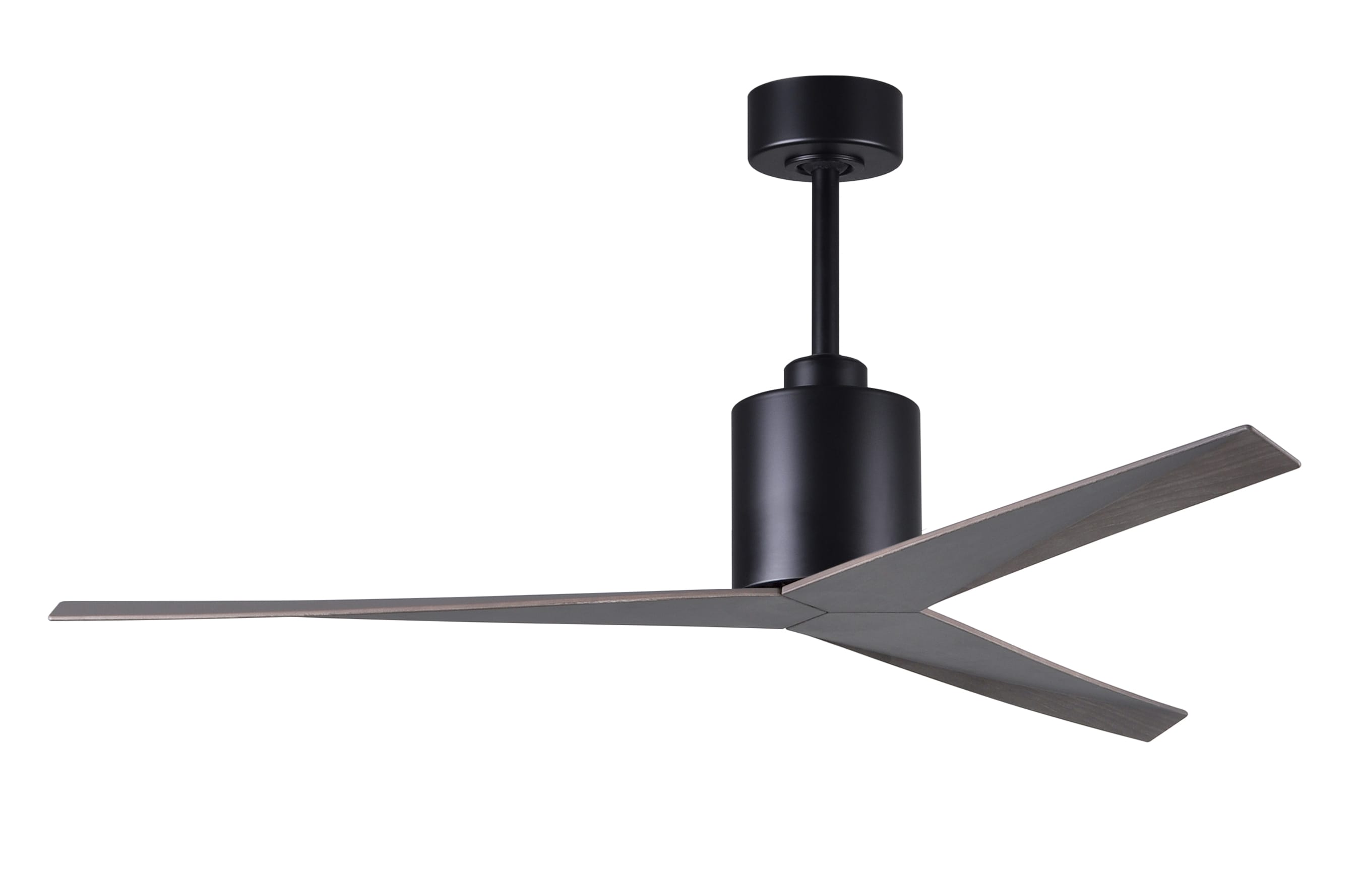 Matthews Fan Company EK-BK-OO Eliza 56-in Outdoor Matte Black with Old Oak Blades Ceiling Fan Without Light - Remote Included ( 3 -Blade )