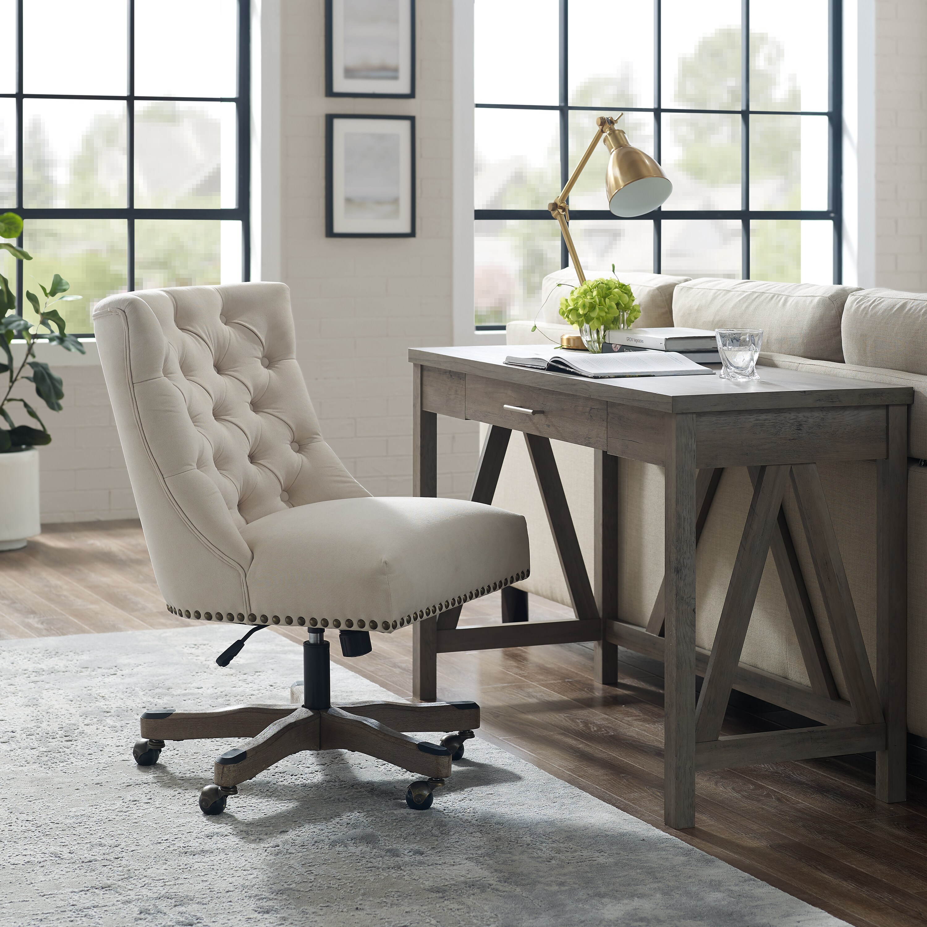 Tufted Swivel Desk Chair