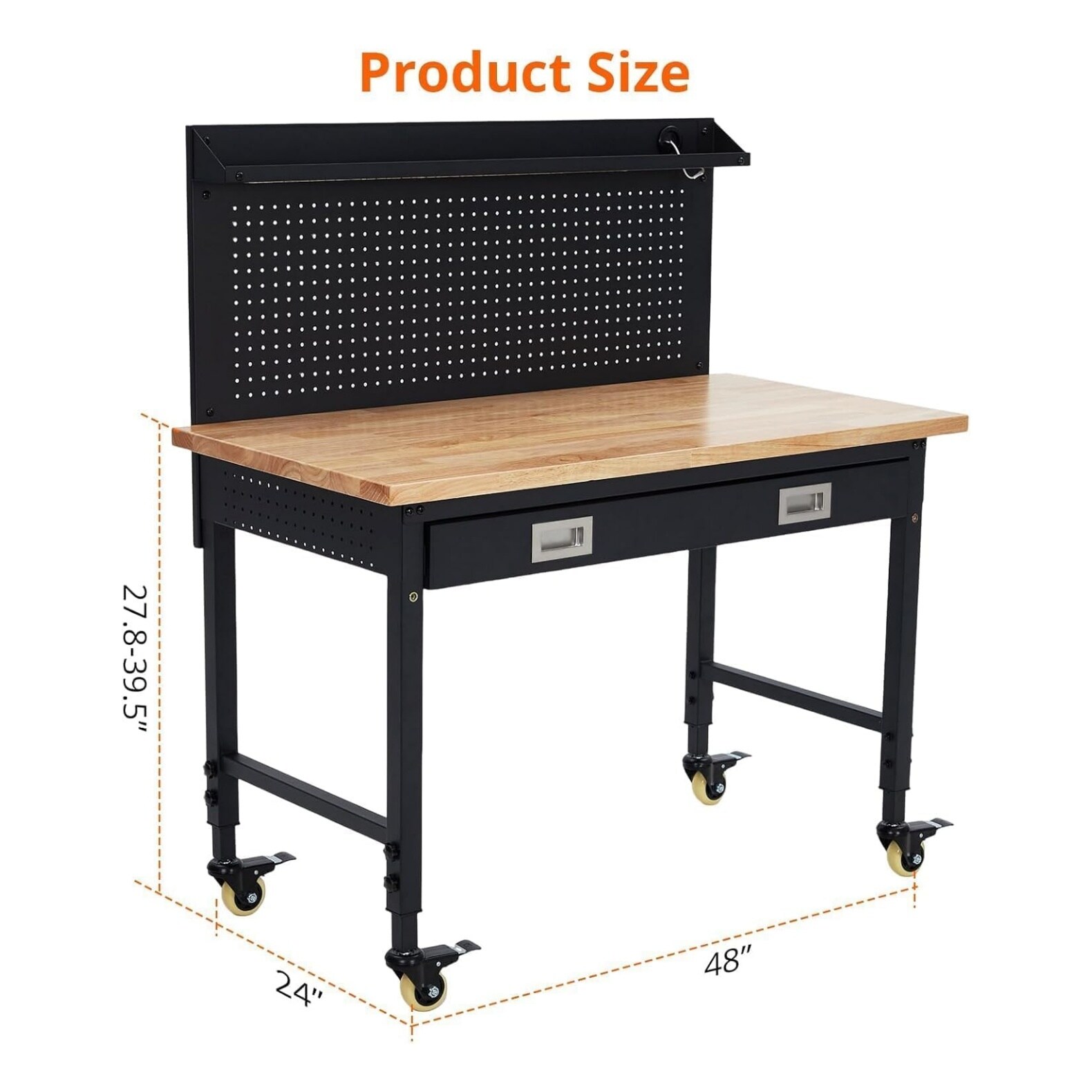 IdealHouse Work Bench 48in Adjustable Height Heavy-Duty Portable ...