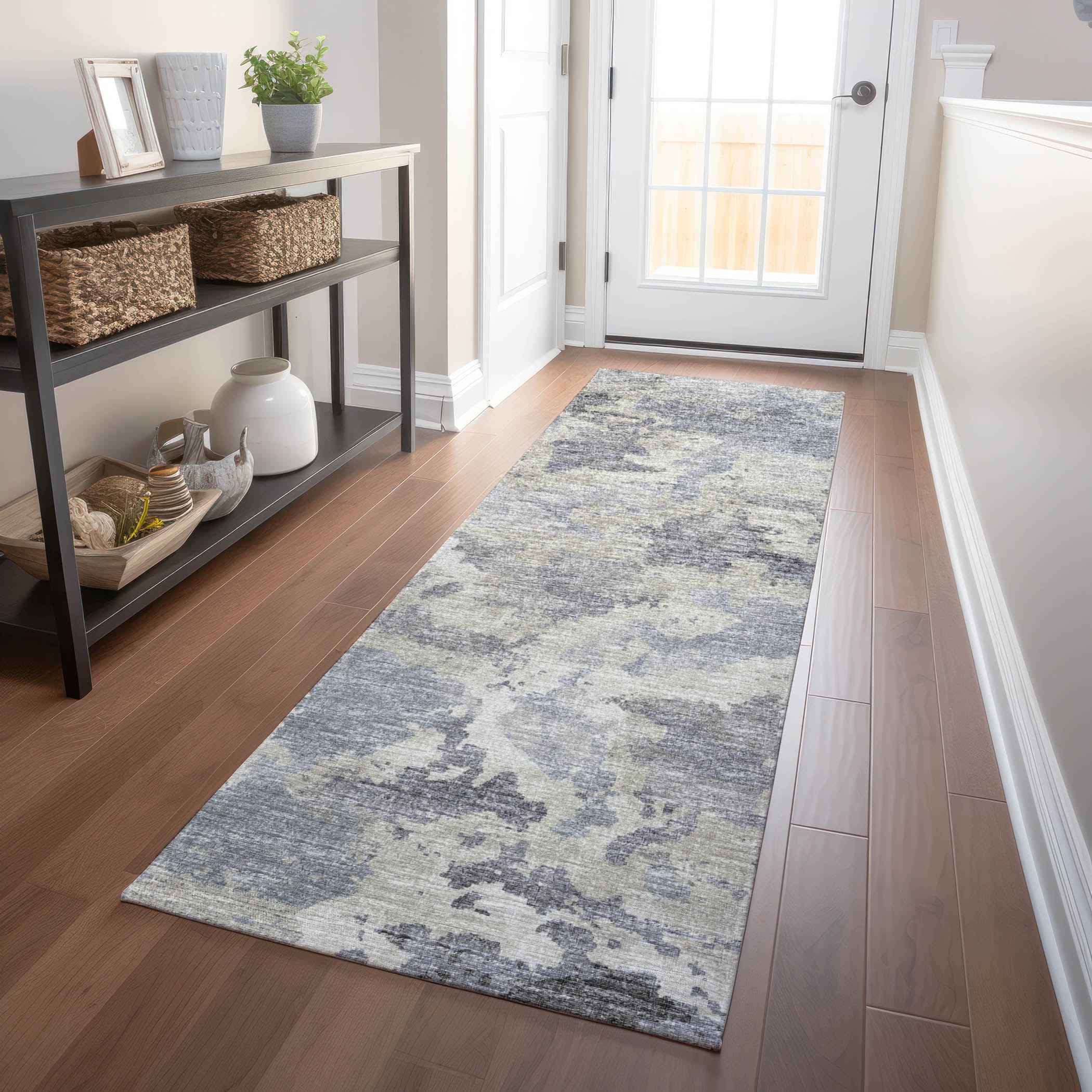 Addison Rugs AMF67GY2X8 Mayfield AMF67GY 2 x 7 (ft) Loomed Polyester Gray Rectangular Indoor Abstract Machine washable Runner rug