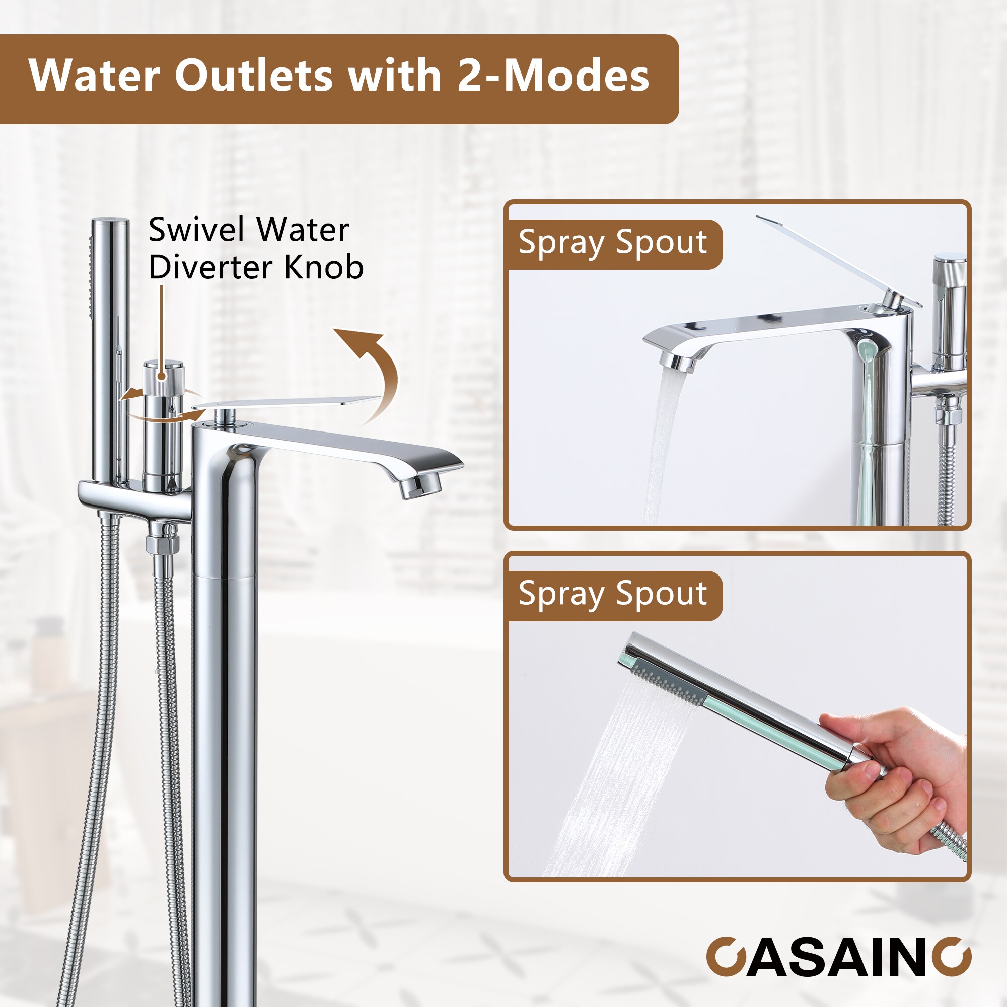 CASAINC TC12-ORB Roman-Tub-Faucets - View #8