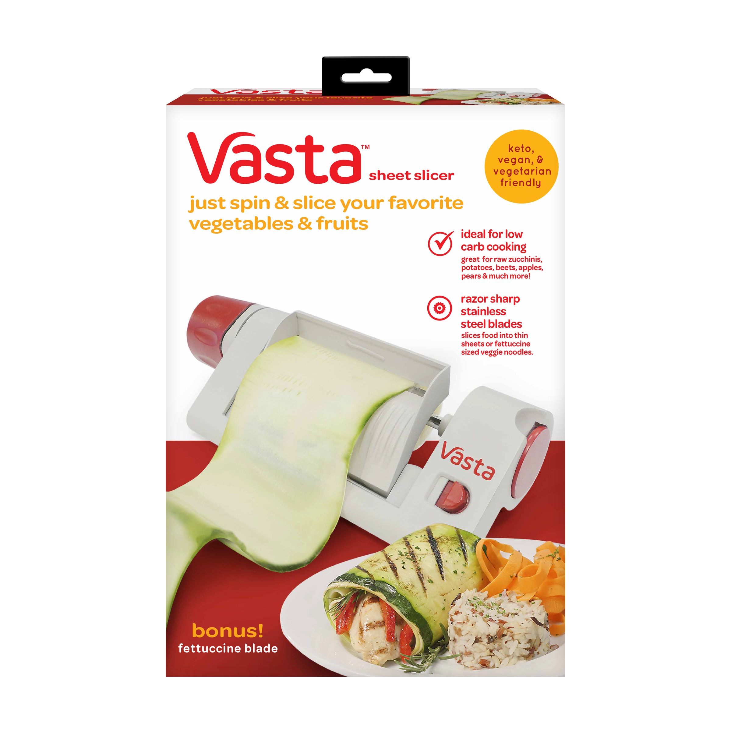 Vasta Sheet Slicer - Stainless Steel Rotary Food Slicer for