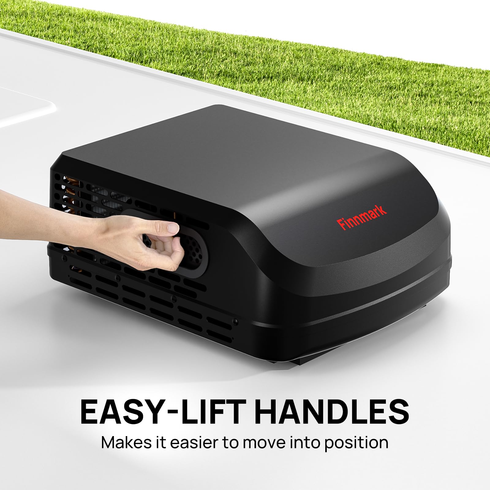 TURBRO  Finnmark 15000 BTU RV Air Conditioner with Heater WiFi and Remote Control Non Ducted Rooftop AC 115V LED Mood Light for Campers Trailers Food Trucks Quiet Operation Black Heating and Cooling Climate Control System Sansujyuku sansujyuku.com