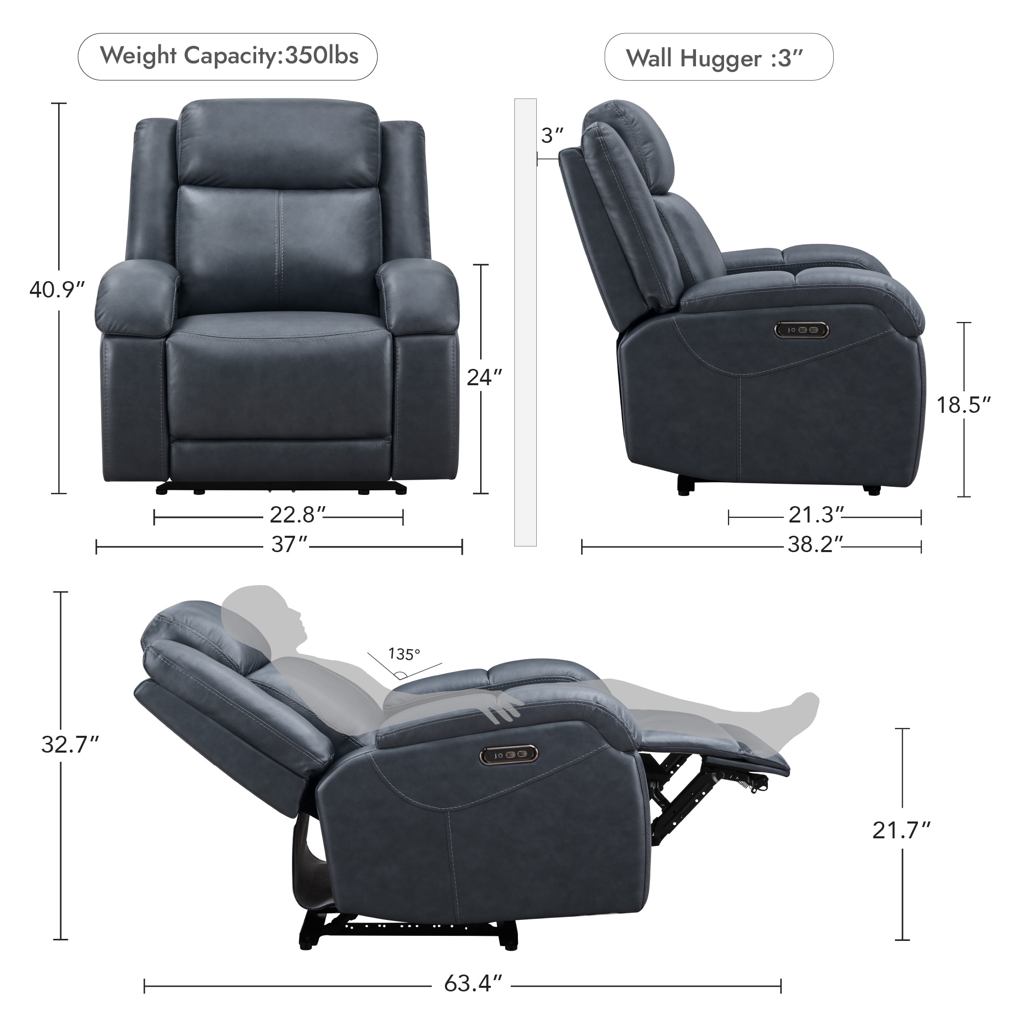 Circle 55 LWSME7A6067-NAVY-1S recliners - View #13