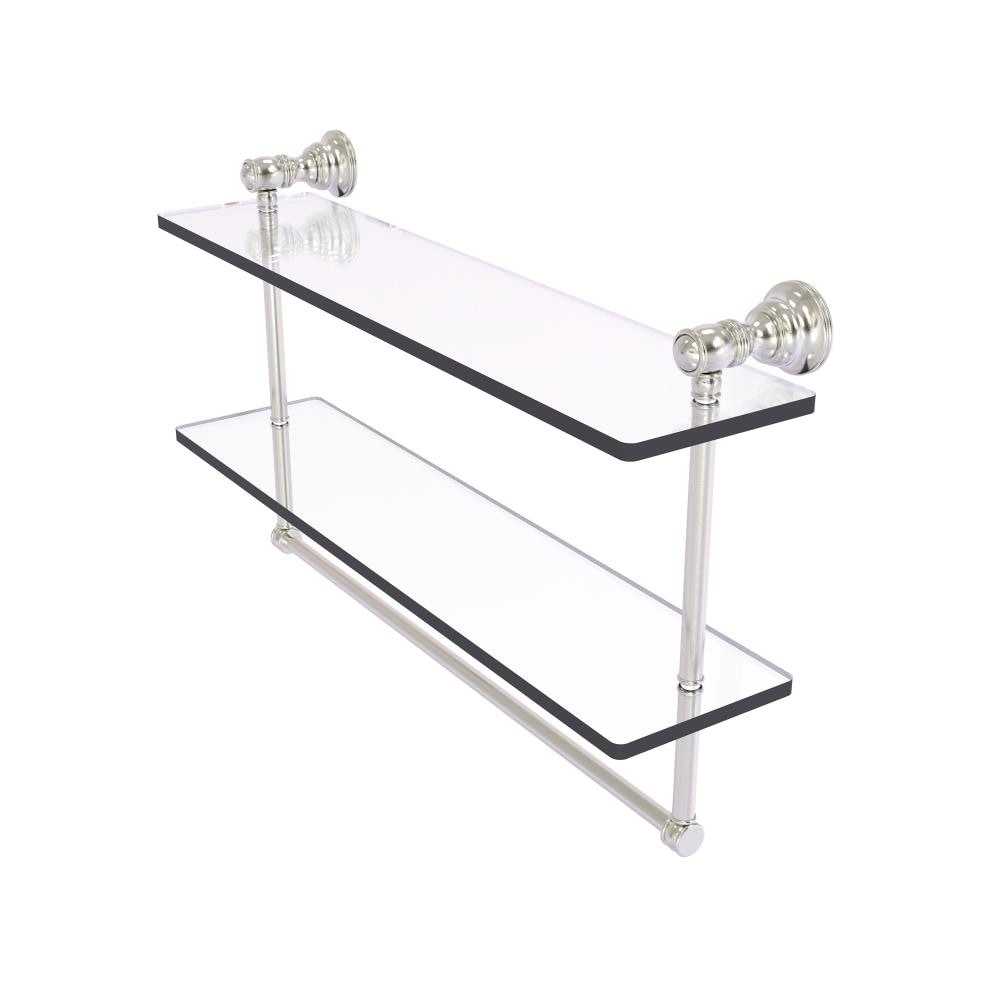 Allied Brass CL-2-22TB-SN Carolina Satin Nickel 2 -Tier Wall mount Bathroom Shelf ( 22-in x 9.5-in x 5-in )