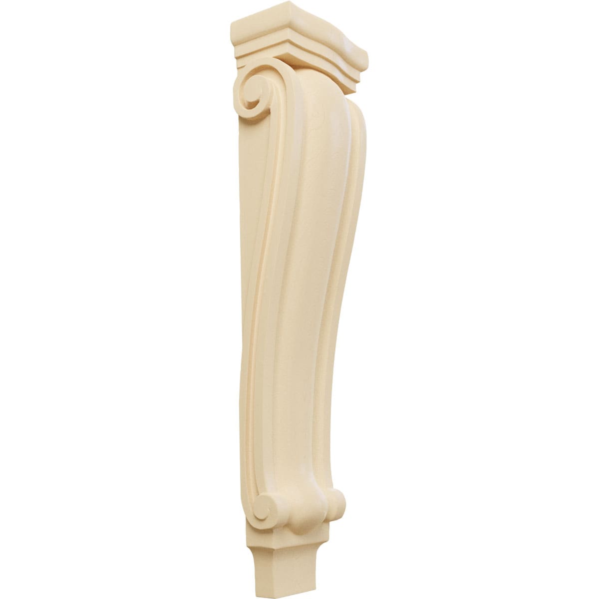 Ekena Millwork CORW07X04X27PTMA 6.75-in x 4.25-in x 27.5-in Unfinished Maple Wood Paintable/Stainable Corbel