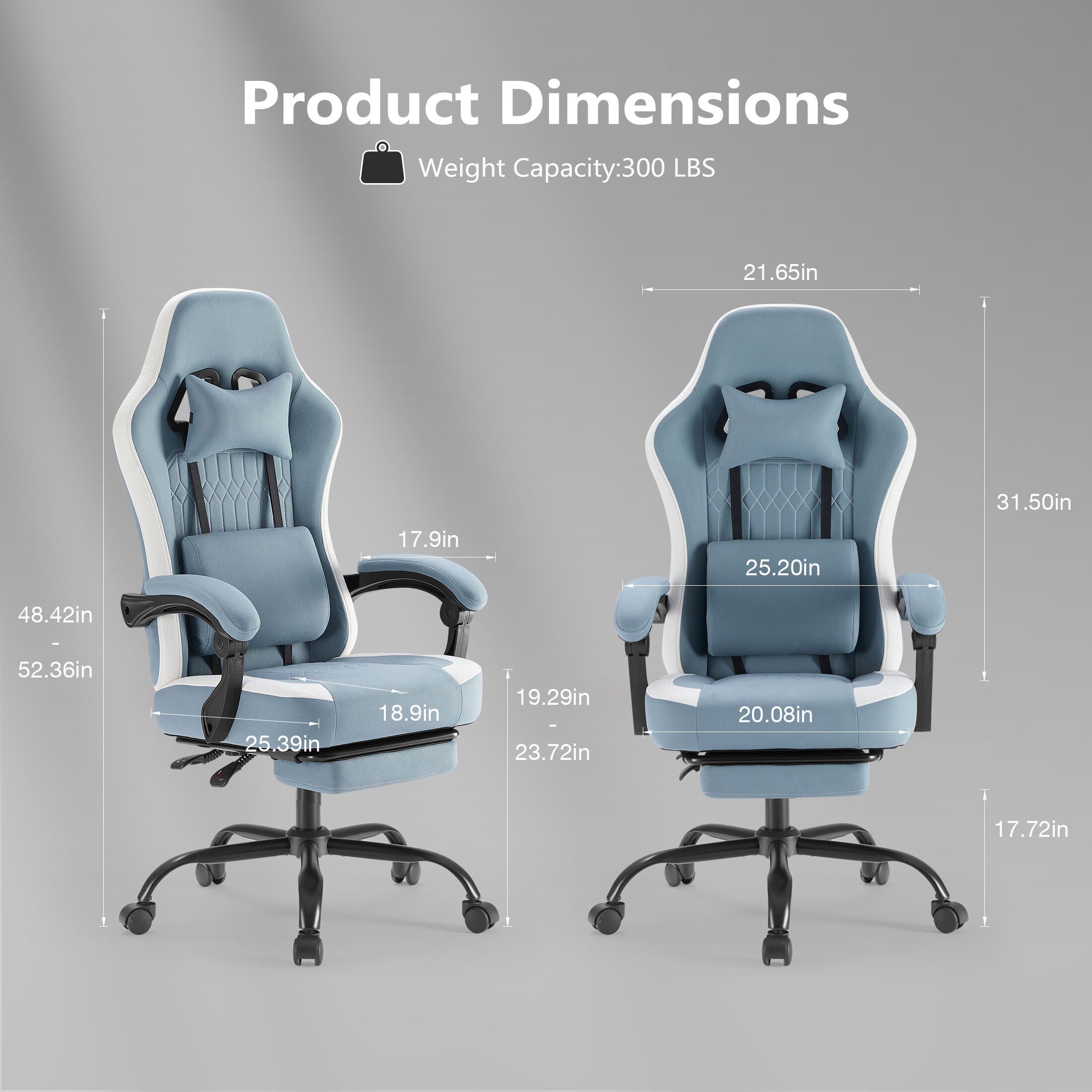 OOU Ergonomic Gaming Desk Chair with Footrest Pocket Spring Seat ...