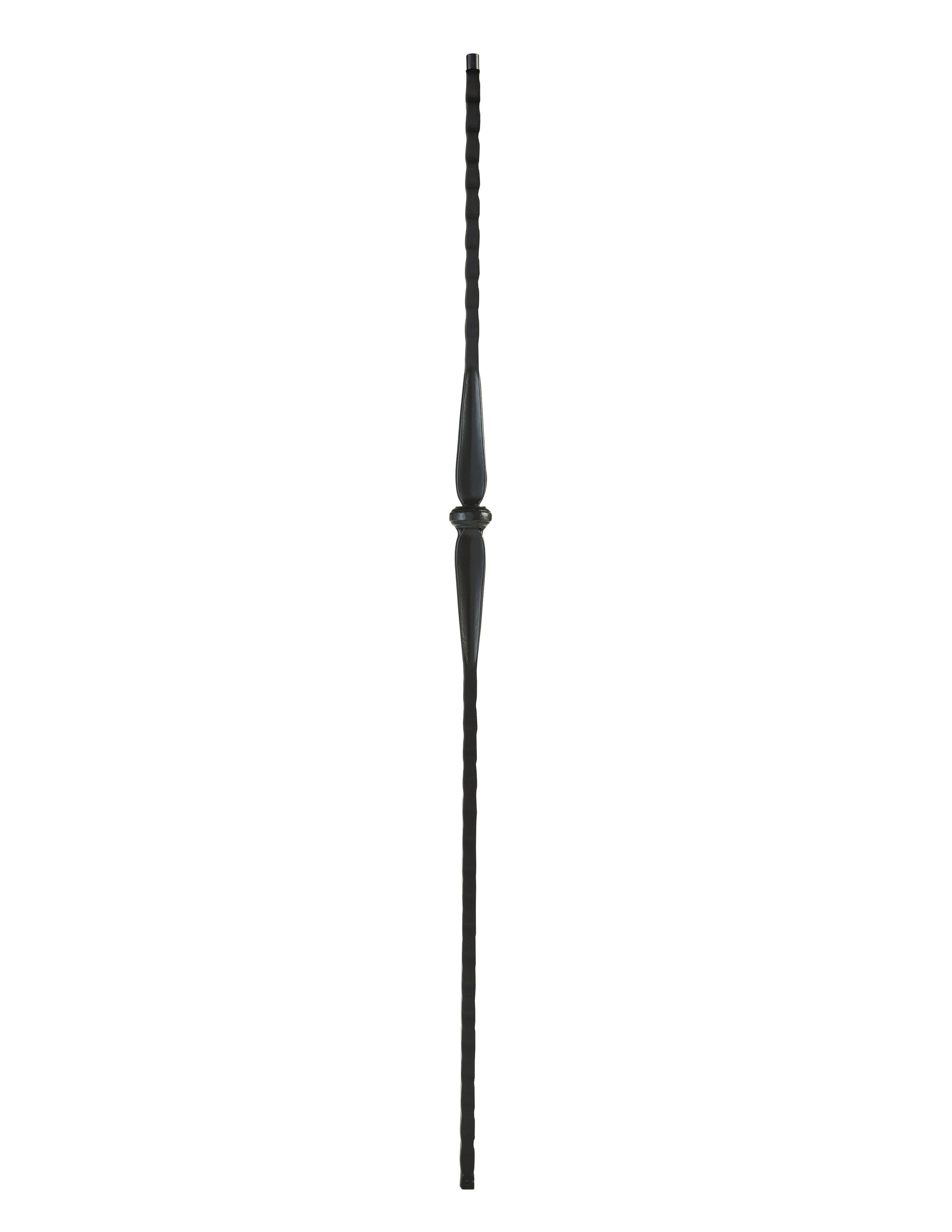 Crown Heritage 4583501FB44 44-in x 1.6875-in Satin Black Wrought Iron Pin Top Single Knuckle Stair Baluster