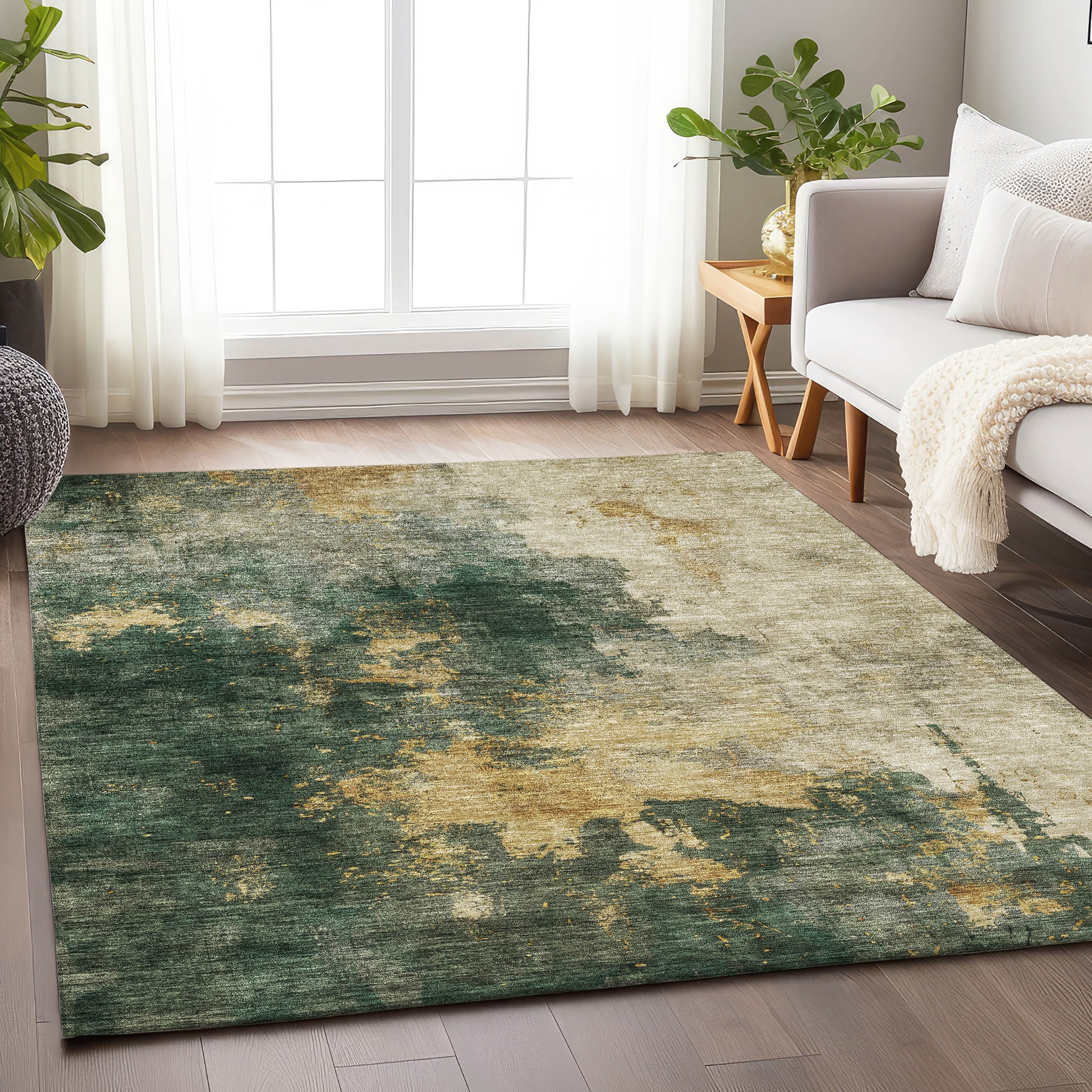 Addison Rugs ACN1072FE9X12 Chantille ACN1072FE 9 x 12 (ft) Polyester Fern Rectangular Indoor/Outdoor Geometric Machine washable Area rug