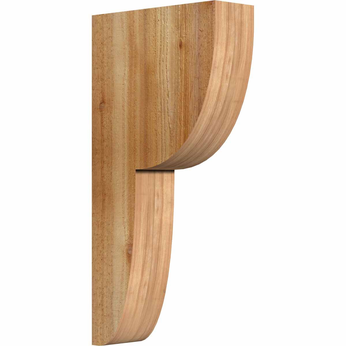Ekena Millwork COR04X12X24CRE00RWR 4-in x 12-in x 24-in Crestline Unfinished Western red cedar Wood Paintable/Stainable Corbel