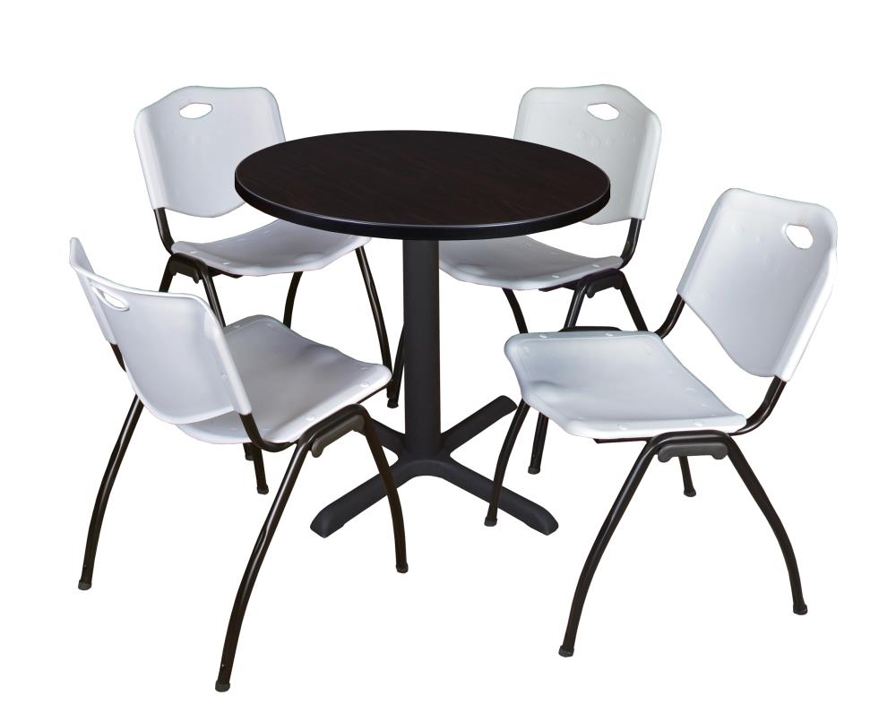 Regency TB30RNDMW47GY Breakroom Brown 4-Person Training Table (30-in W x 29-in H)
