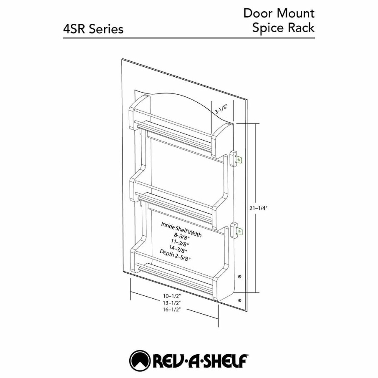 Rev-A-Shelf 10.5-in W x 21.25-in H x 3.13-in D 3-Tier Cabinet-mount ...