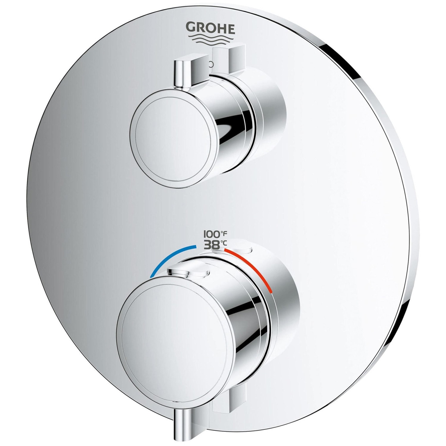 European Brushed Nickel Wall-Mounted 2-Handle Thermostatic Shower Trim
