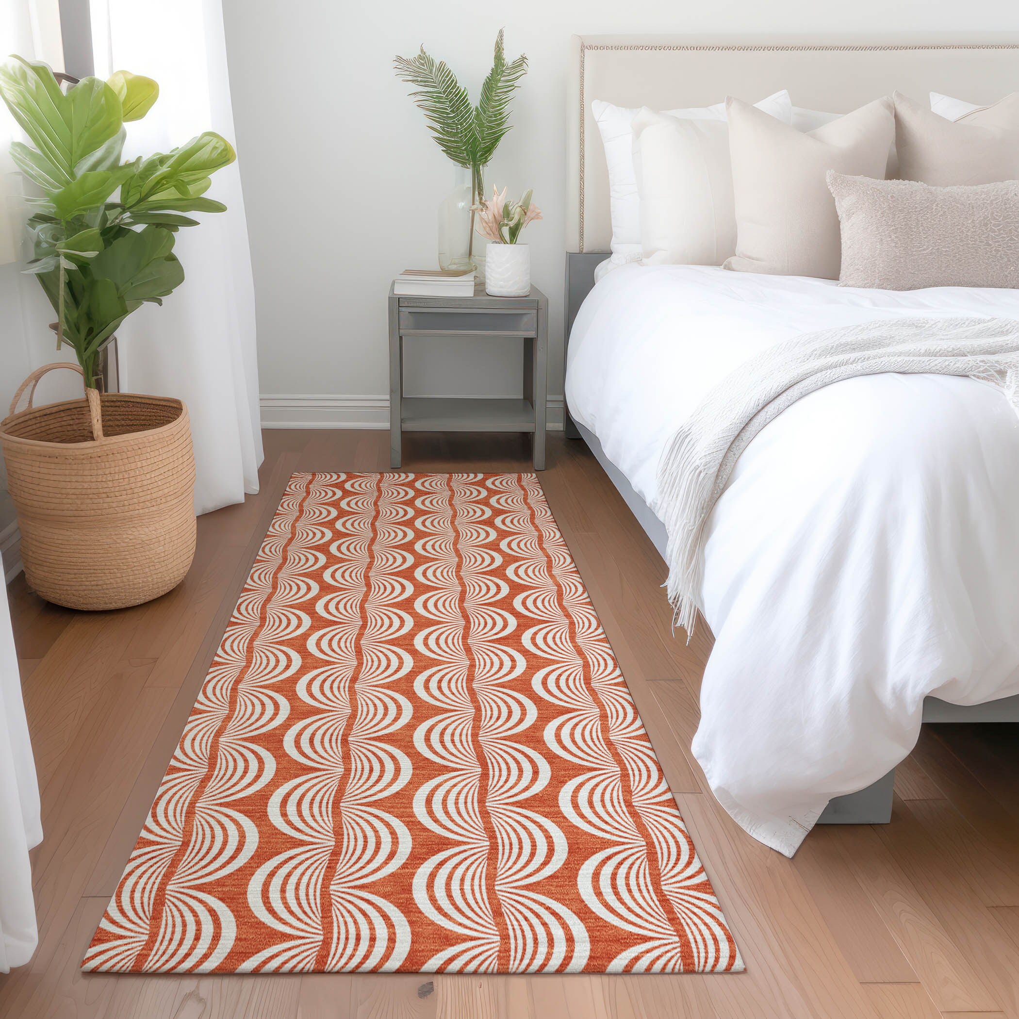 Addison Rugs ACN1055CR2X8 Chantille ACN1055CR 2 x 7 (ft) Polyester Coral Rectangular Indoor/Outdoor Geometric Machine washable Runner rug