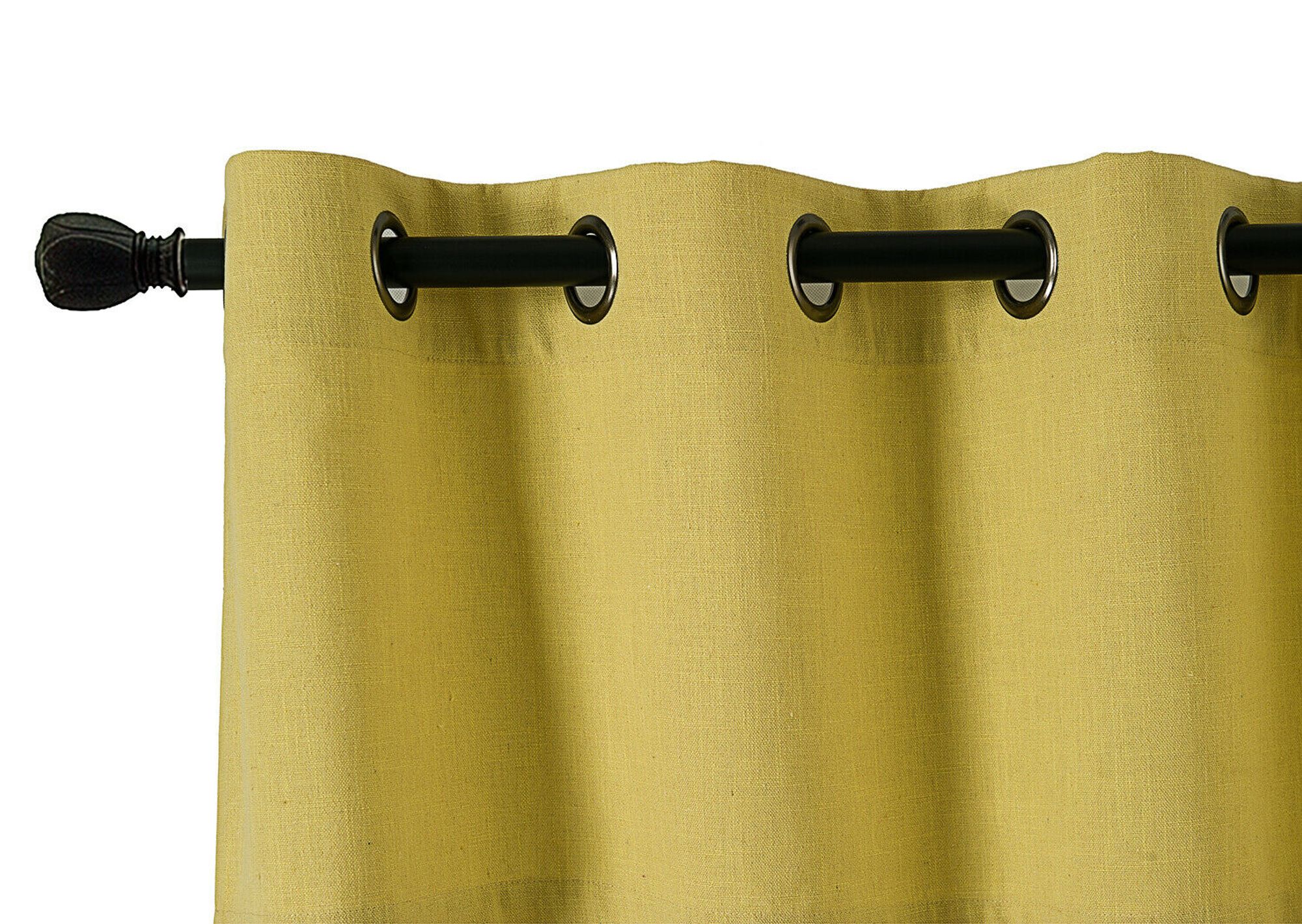 KATE AURORA Oversized Grommet Top Window Valances Yellow