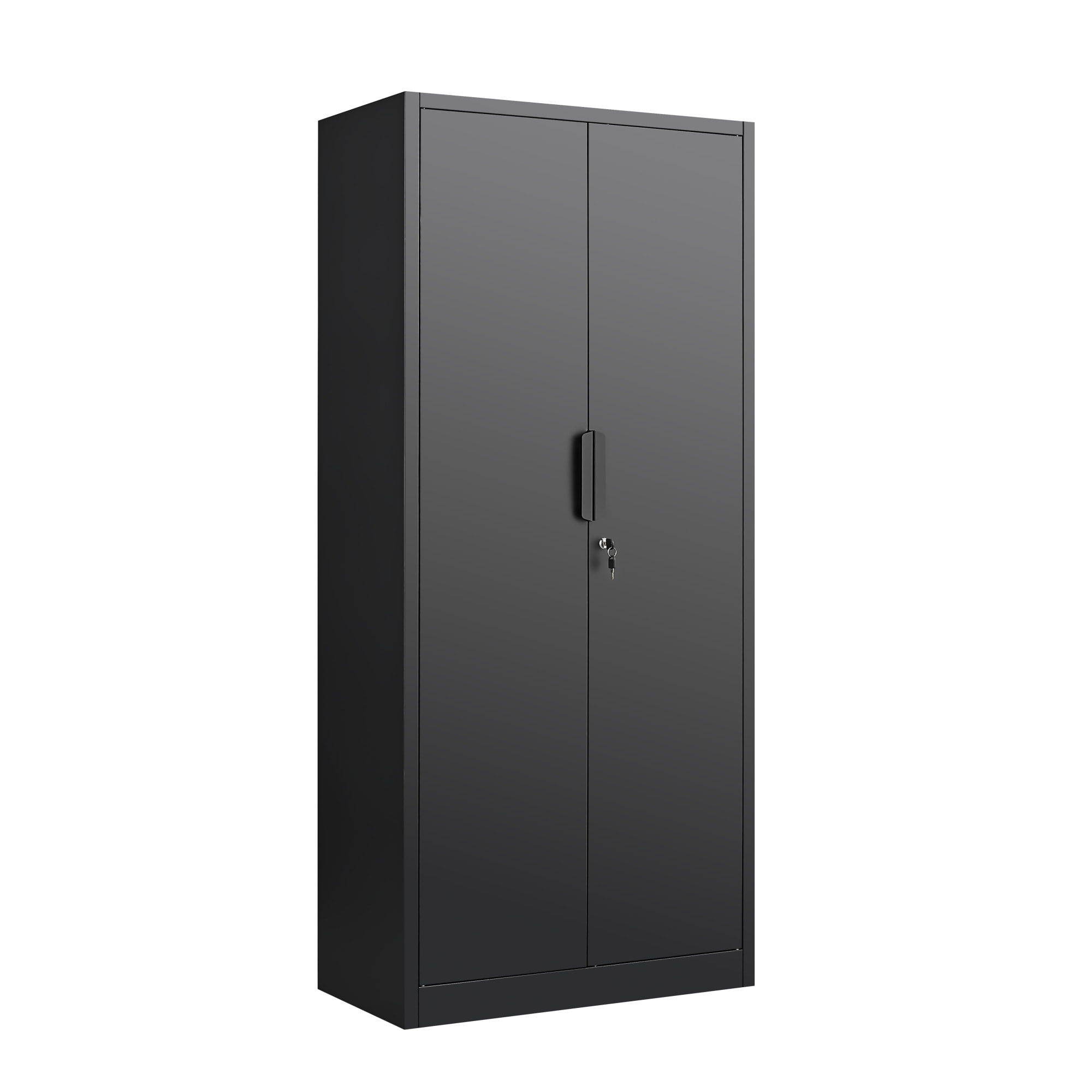 Clihome 72-in H 2 Doors Locking Steel Storage File Cabinet Black 31.5 ...