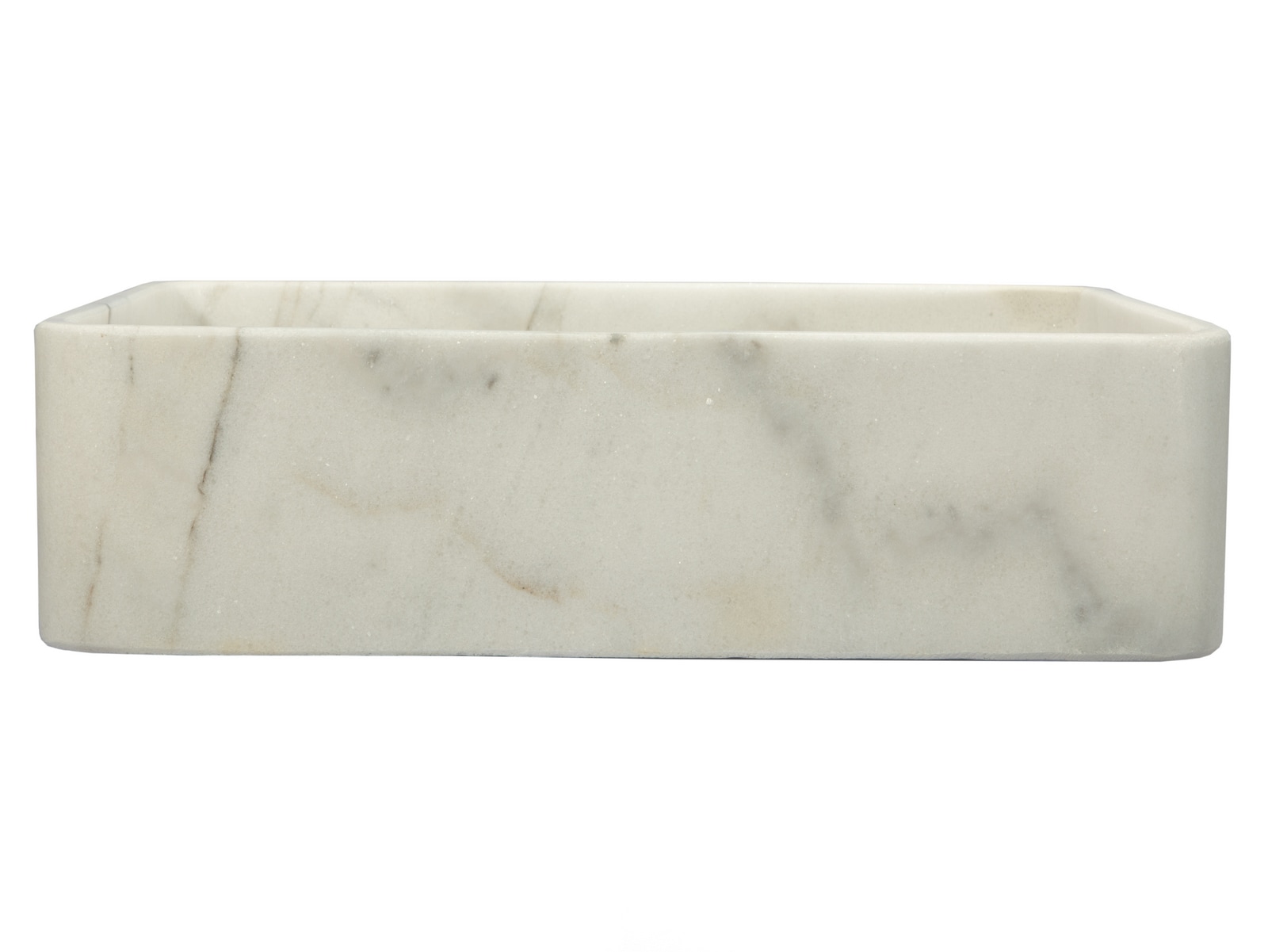 Guanxi White Marble Rectangular Vessel Bathroom Sink