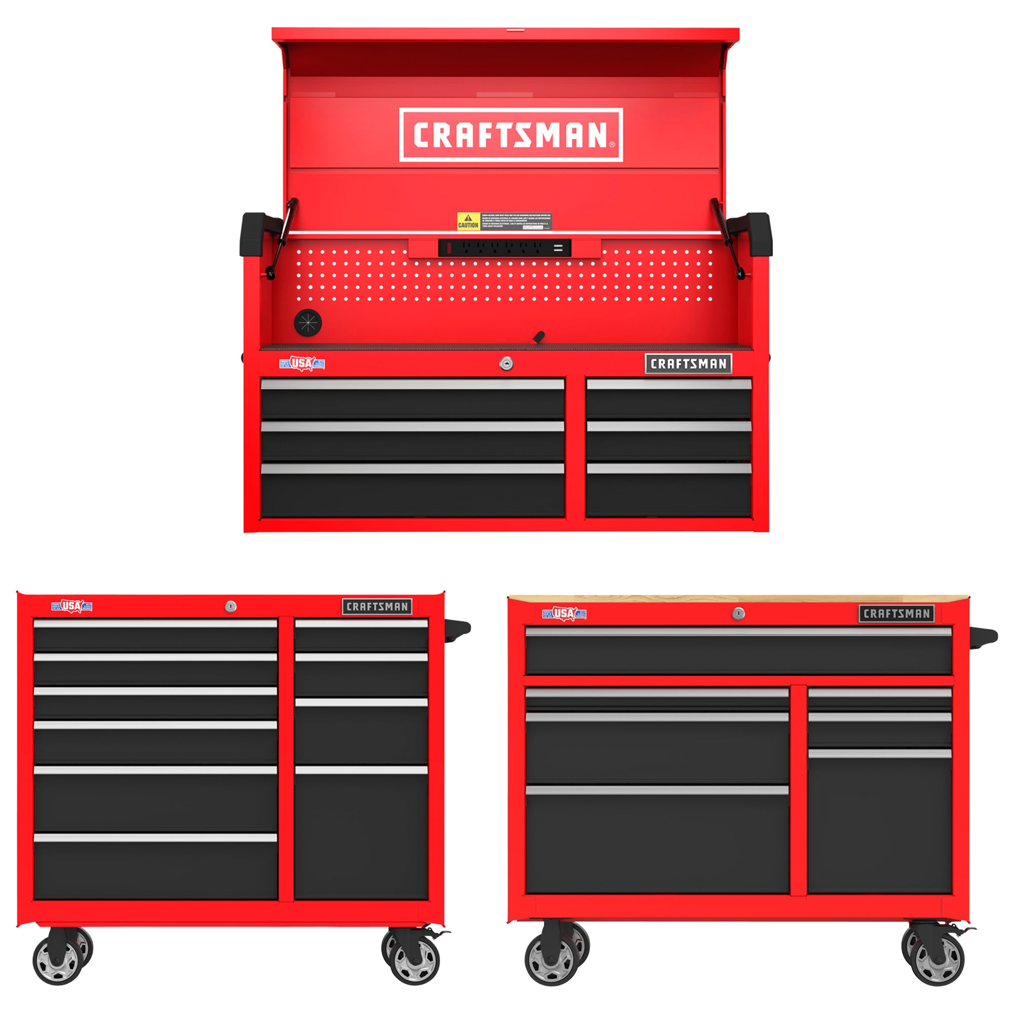 CRAFTSMAN S2000 41-in Red Tool Storage with Workstation Collection