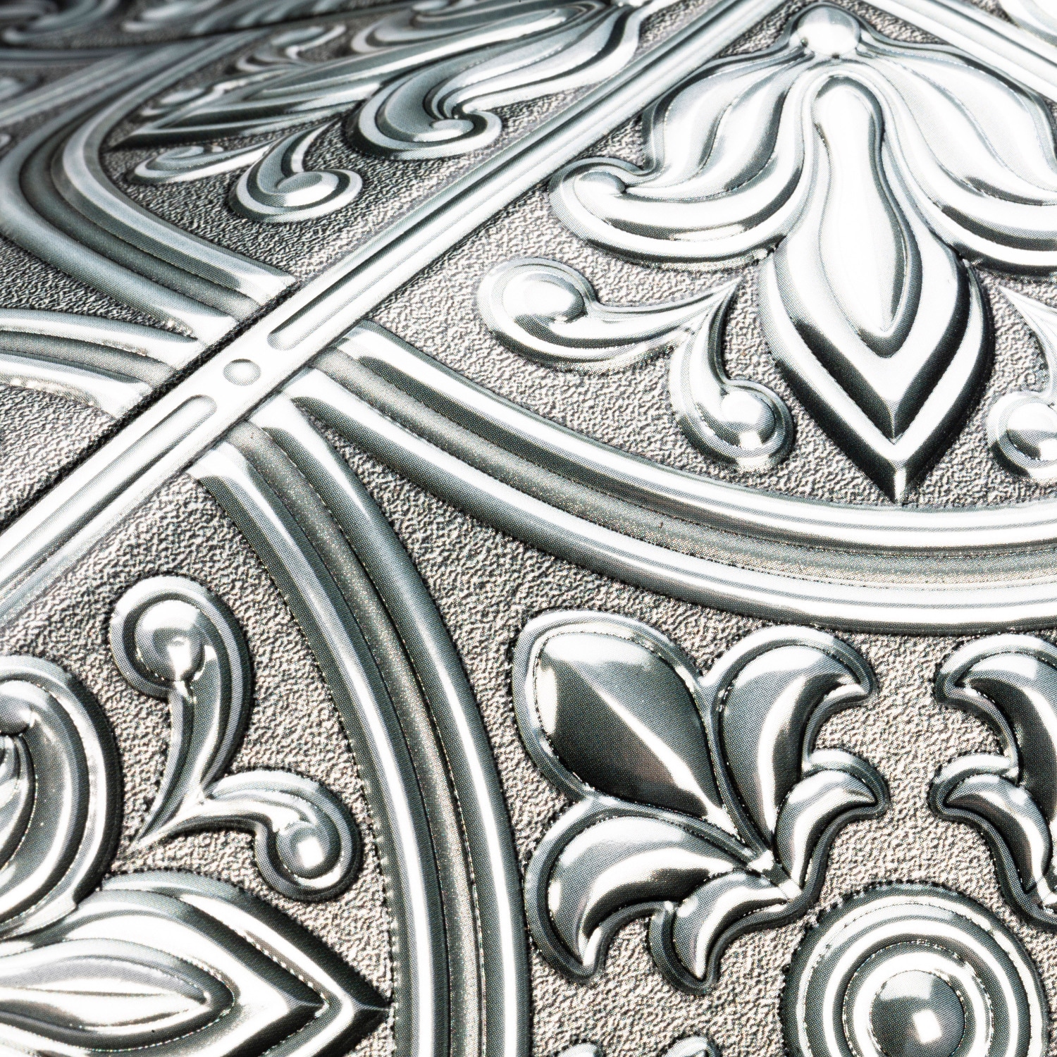 Victorian Silver Tin Peel and Stick Square Tiles