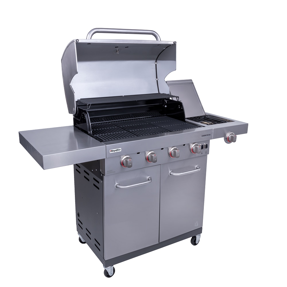 Char-Broil Commercial Series Stainless Steel 4-Burner Liquid Propane and  Natural Gas Infrared Gas Grill with 1 Side Burner at