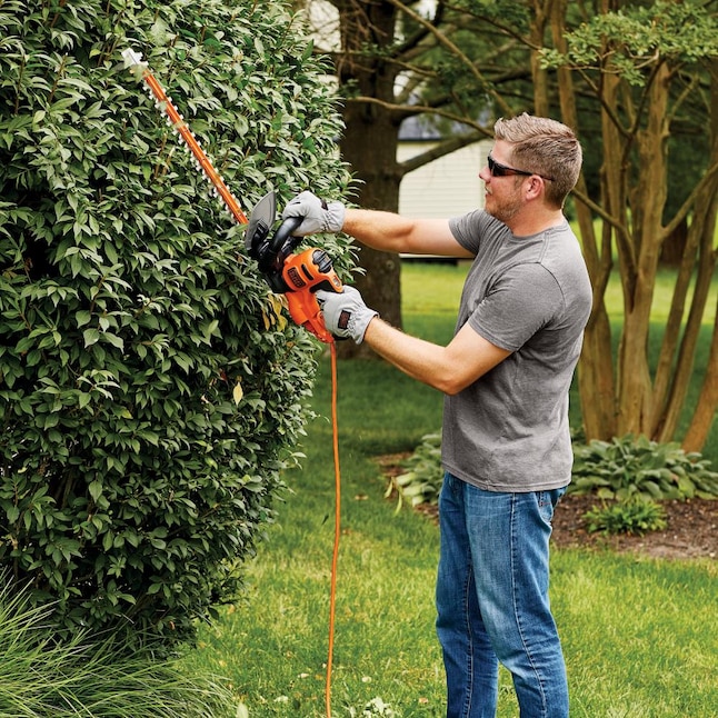BLACK+DECKER 20-in Corded Electric Hedge Trimmer in the Hedge