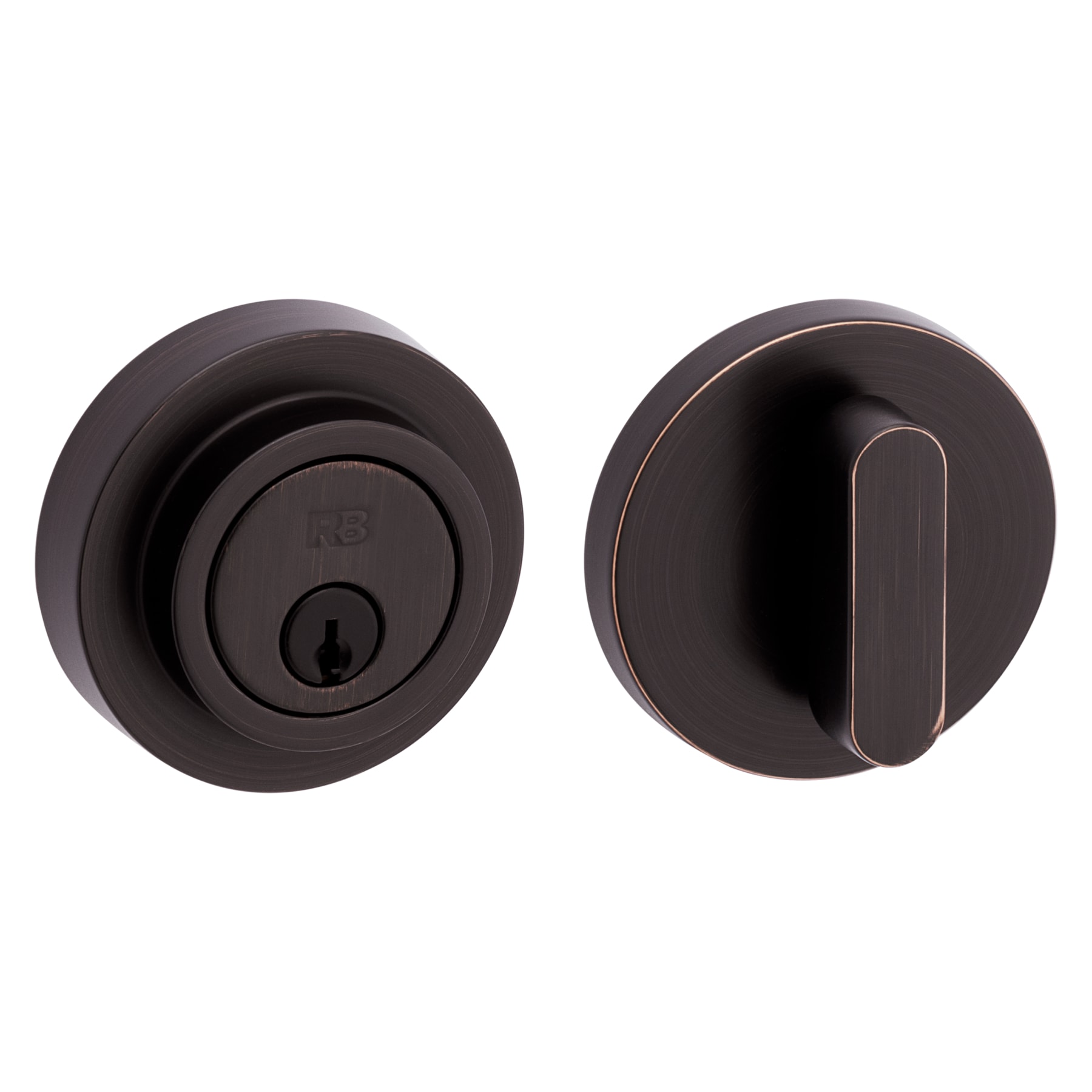 RELIABILT 93690-017 Contemporary Round Antique Bronze Single Cylinder Deadbolt
