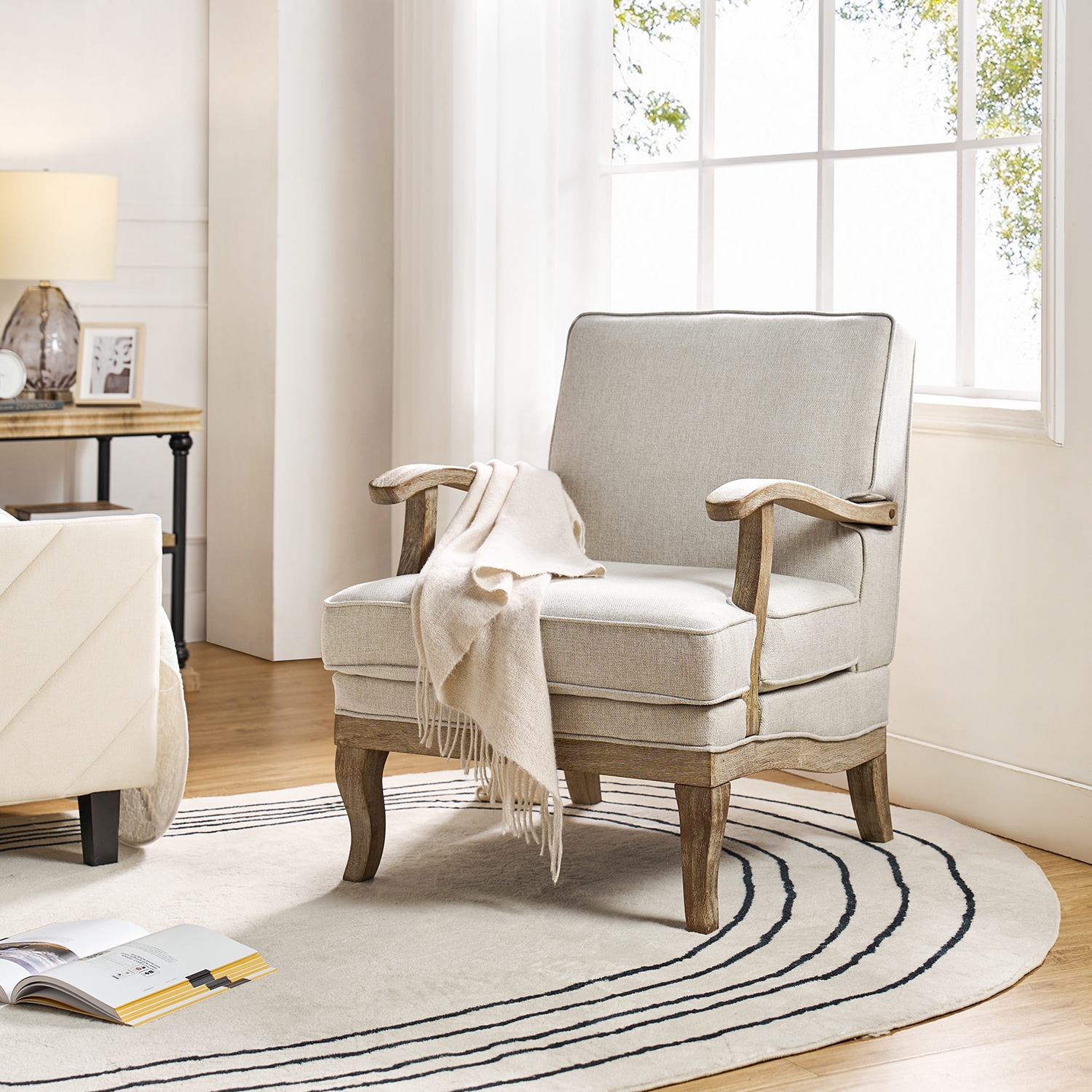 14 Karat Home CHJK0774-PTR 28-in W Midcentury PEWTER Accent Armchair