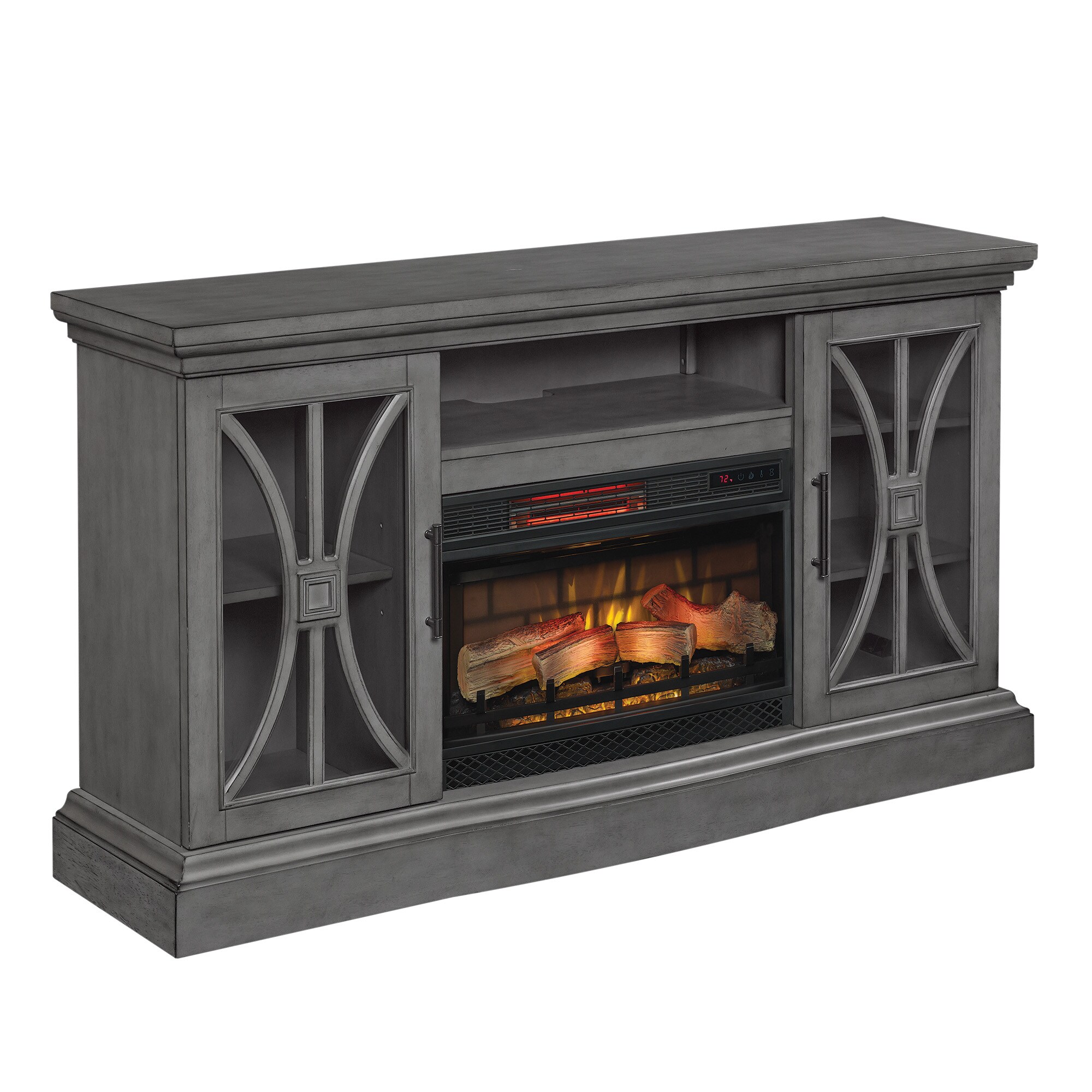 Duraflame 62 in W Harbor Gray Infrared Quartz Electric Fireplace