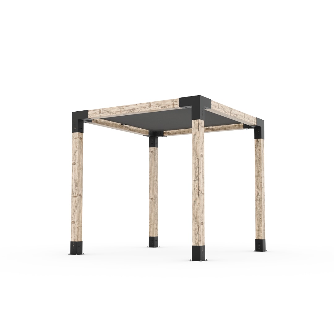 Toja Grid SA60808GR13 Black Pergola Hardware kit 8-ft x 8-ft w shade sail for 6 x 6 wood posts