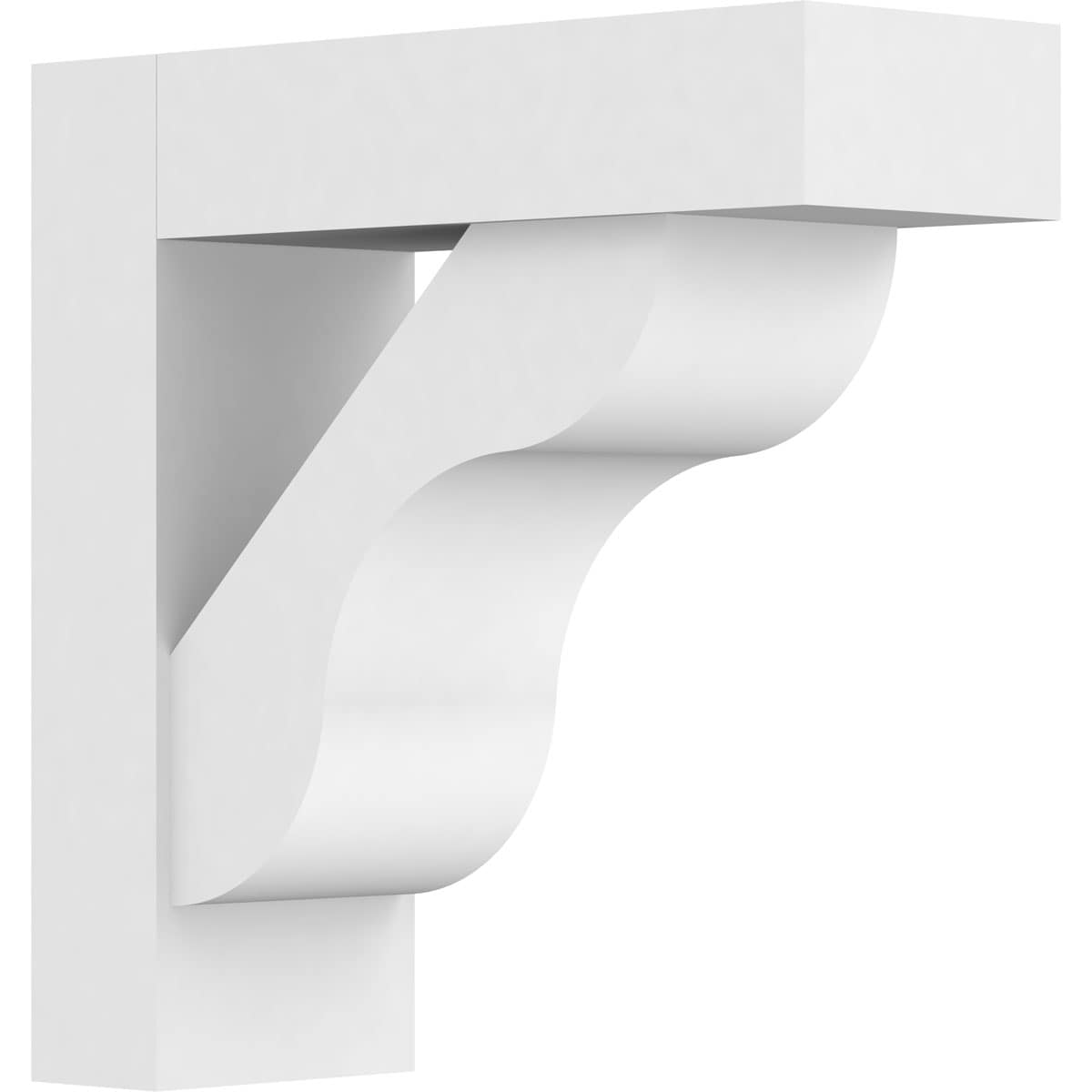 Ekena Millwork BKTP05X14X14CAR05 Standard Carmel 5-in x 14-in x 14-in White PVC Standard bracket