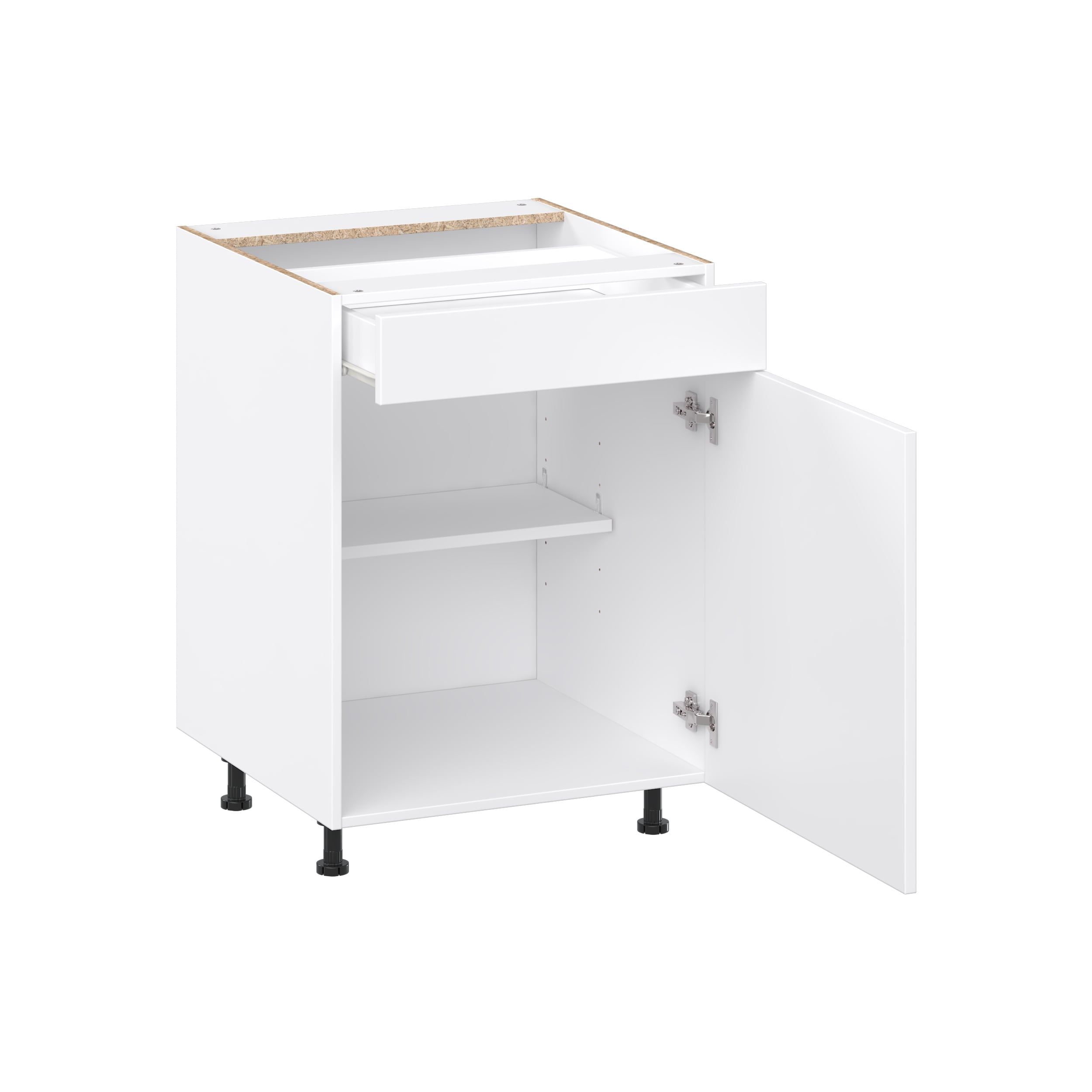 Project Source Cheyenne White 60-in W x 34.5-in H x 24.56-in D White Sink Base Ready to Assemble Cabinet (Raised Panel Square Door Style) | SB60B