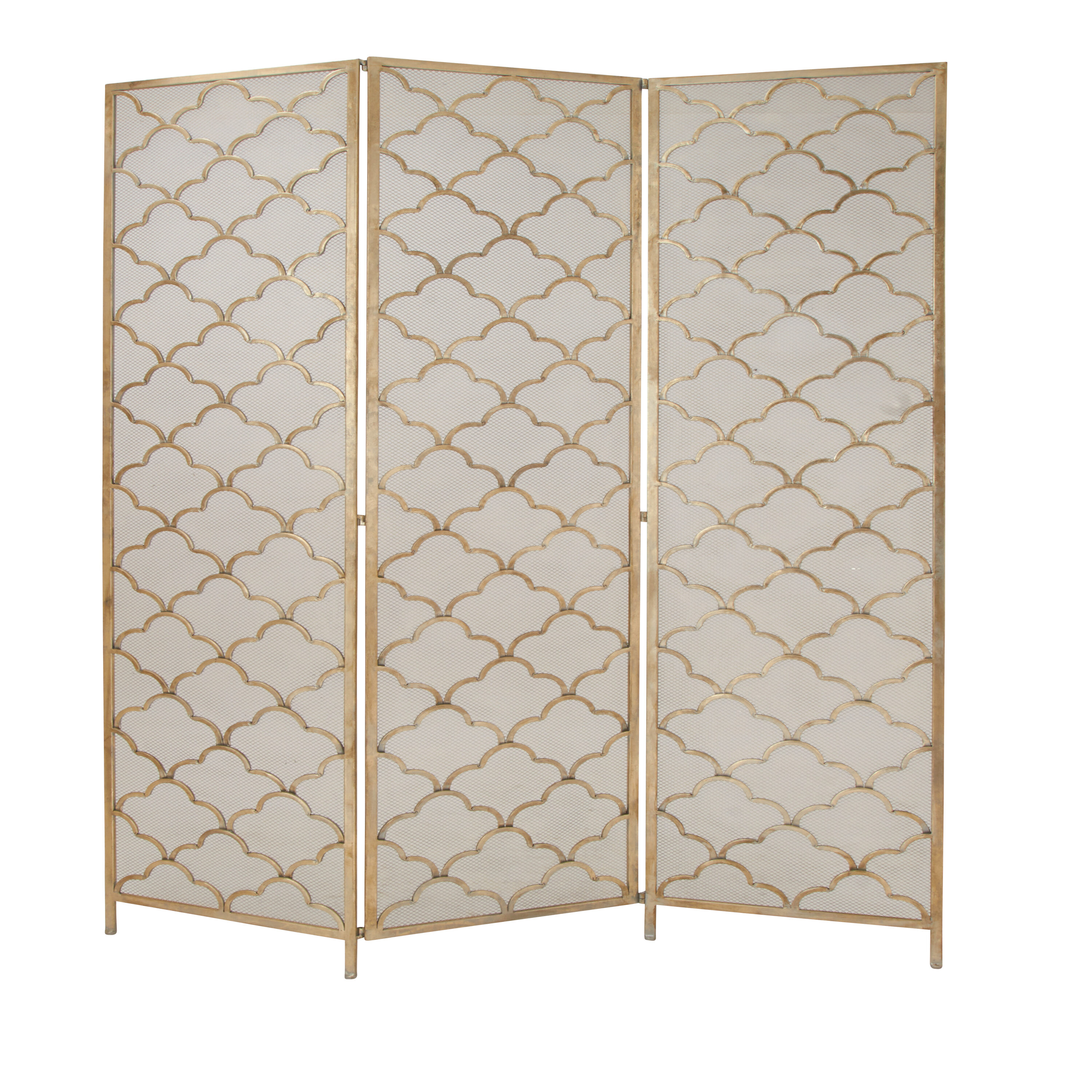 Glam Metal And Acrylic Room Divider Screen Gold - Olivia & May