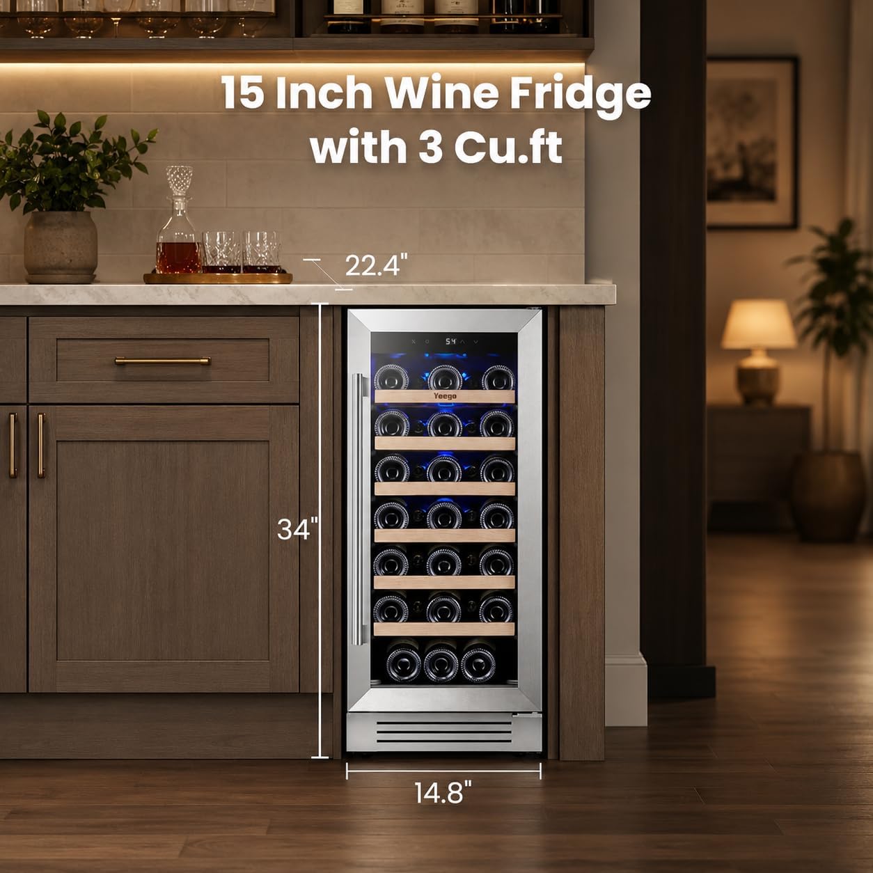 Garvee Compact 30 Bottle Wine Cooler Refrigerator Stainless Steel Freestanding Wine Chiller Cabinet Modern Wine Cellar for Home Kitchen Sansujyuku sansujyuku.com