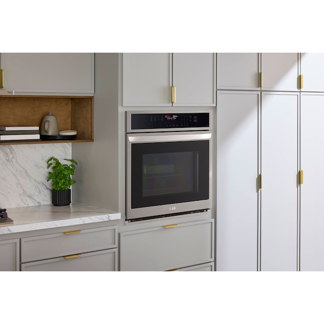 LG Air Fry with Easy Clean 30-in Smart Single Electric Wall Oven with