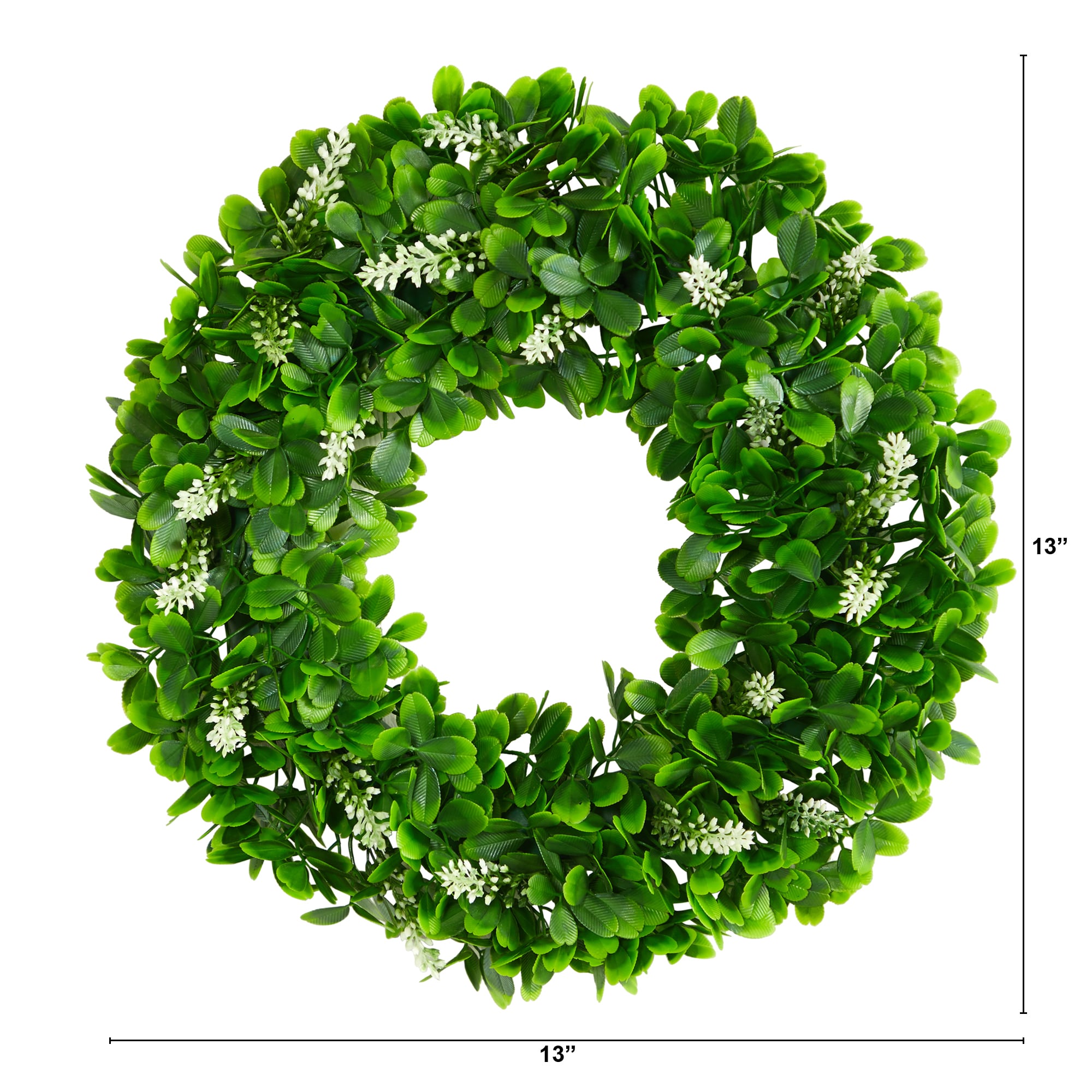 Nearly Natural 13-in Green Indoor Artificial Wreath in the Artificial  Plants & Flowers department at