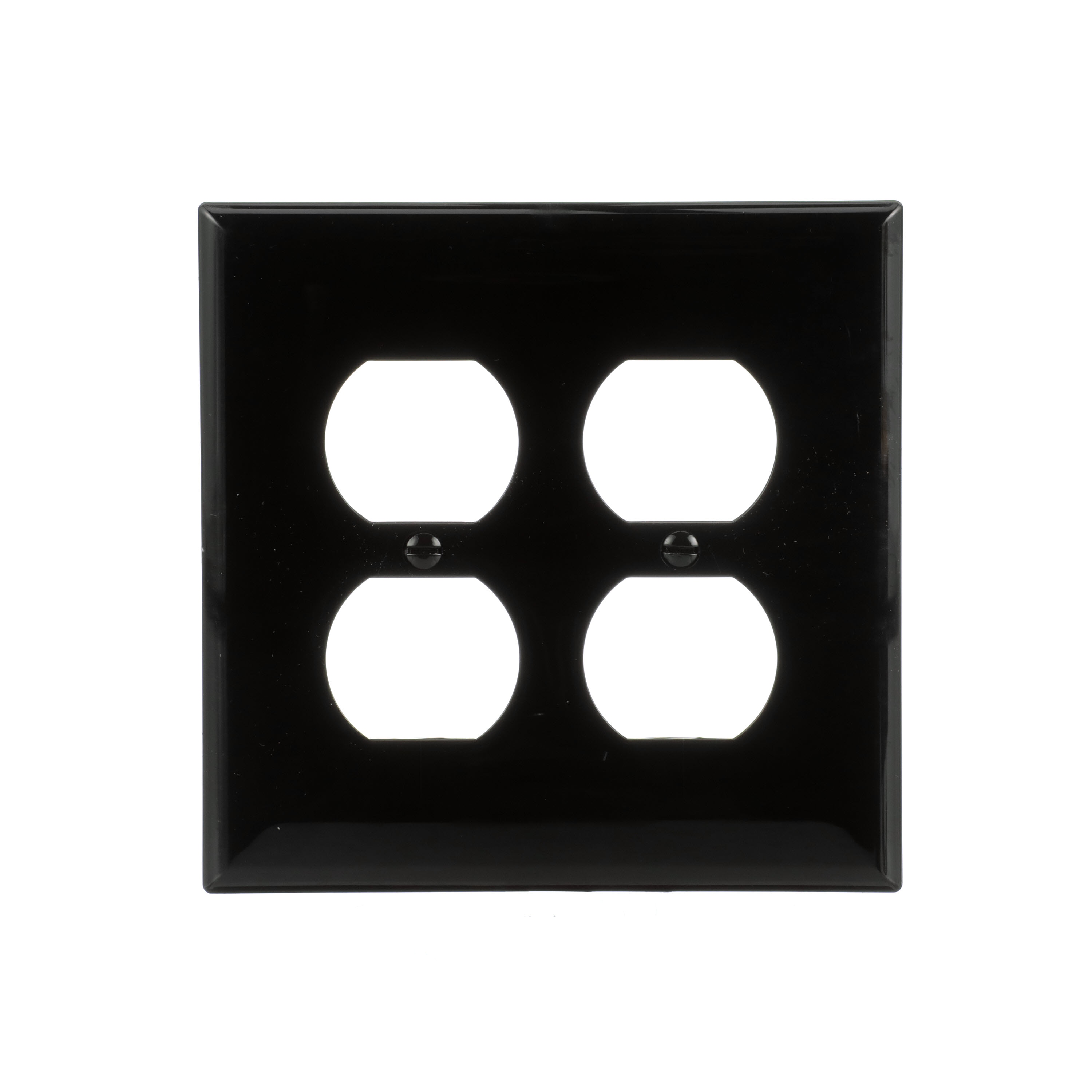 Eaton 2-Gang Midsize Black Polycarbonate Indoor Duplex Wall Plate in the  Wall Plates department at