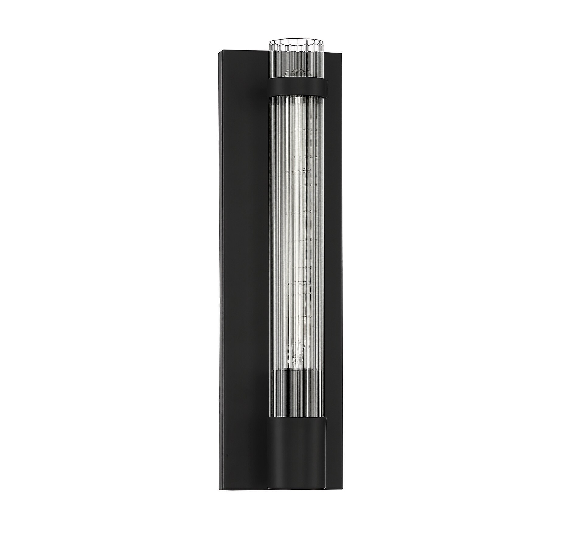 Willmar Matte Black Metal and Glass Wall Sconce