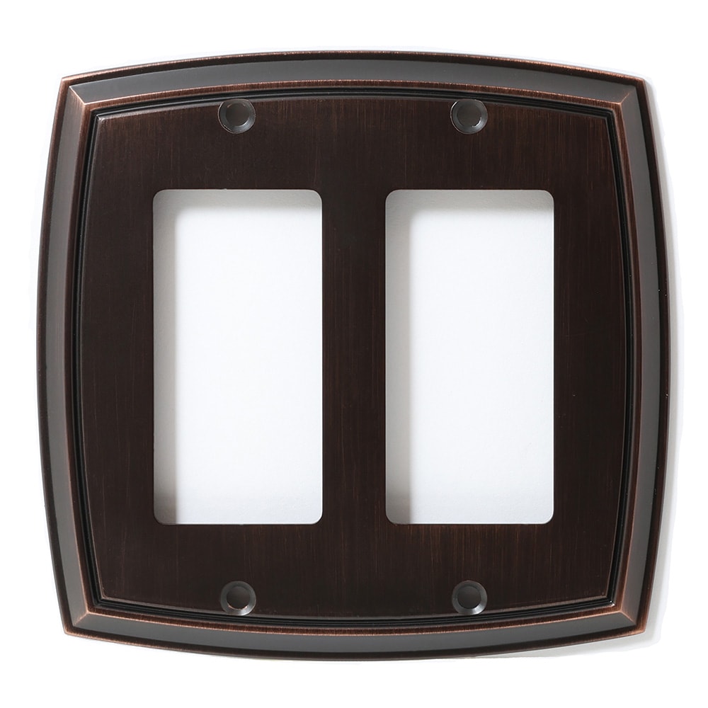 allen + roth Winslow 2 -Gang Oil rubbed bronze Zinc Indoor Decorator Wall Plate