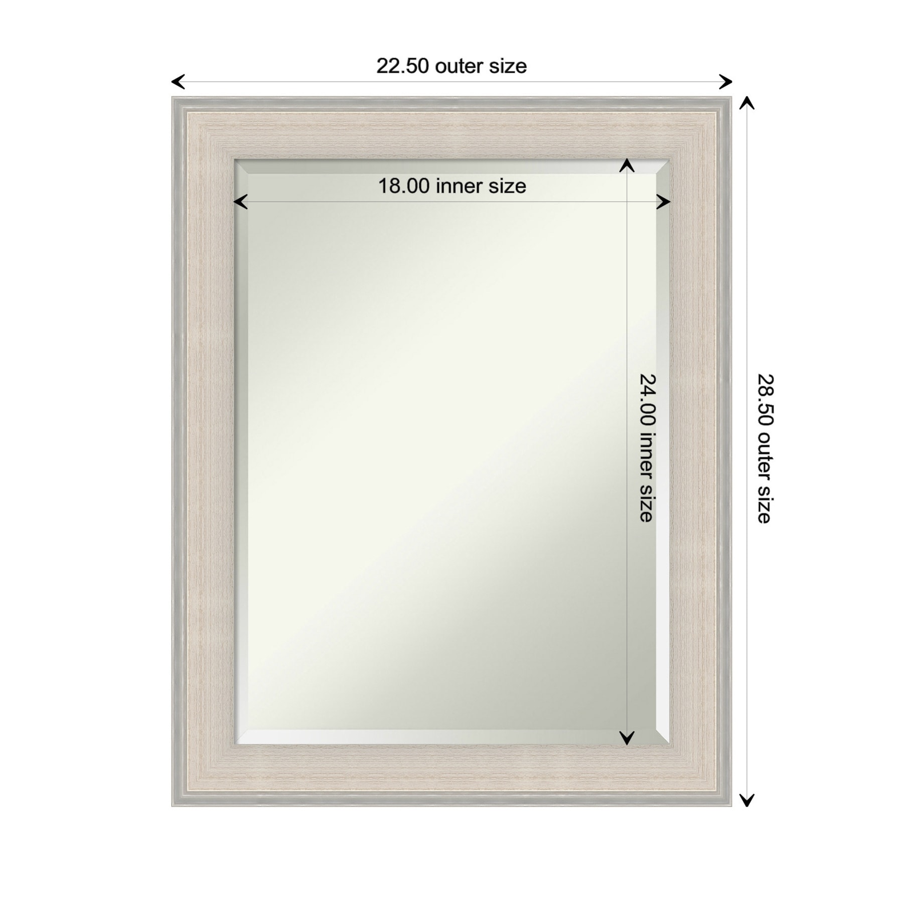 Cottage White Silver 22.5" x 28.5" Wood Framed Wall Mirror