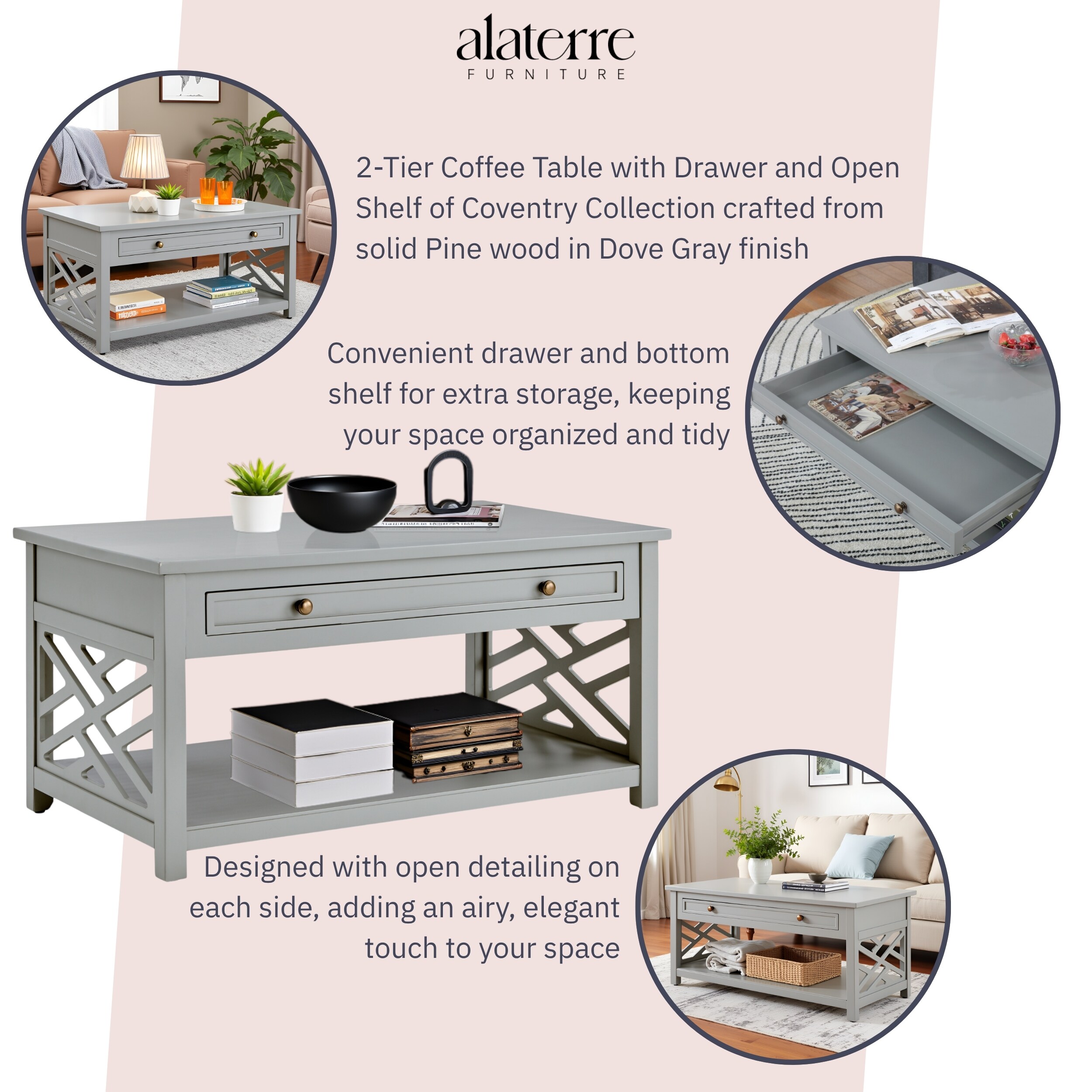 Alaterre Furniture ANCT1340 Coffee-Tables - View #3