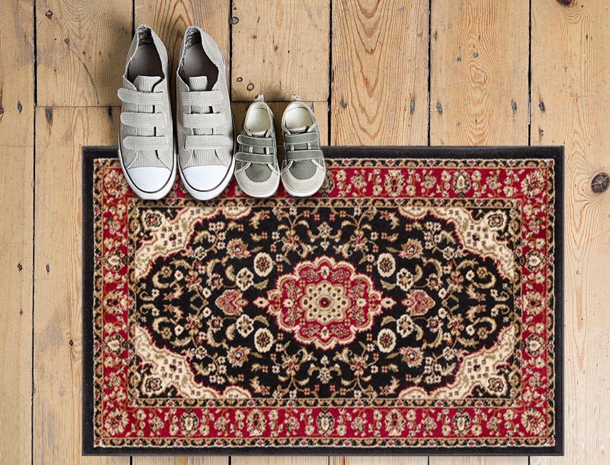 Well Woven 541003 2 x 4 (ft) Loomed Polypropylene Red Rectangular Indoor Medallion Persian Area rug