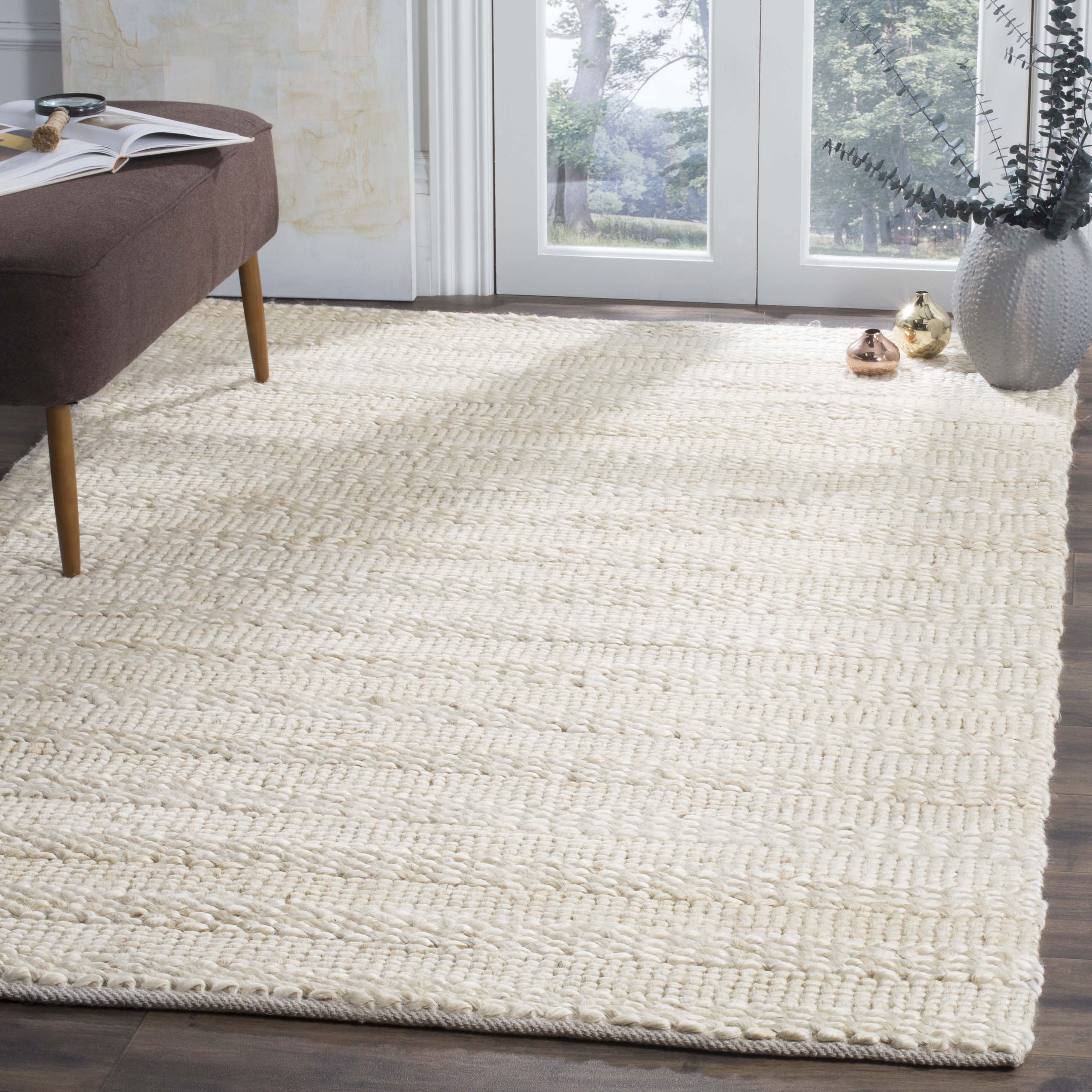 Safavieh Natural Fiber Wainscott 9 x 12 Jute Bleach Indoor Stripe ...