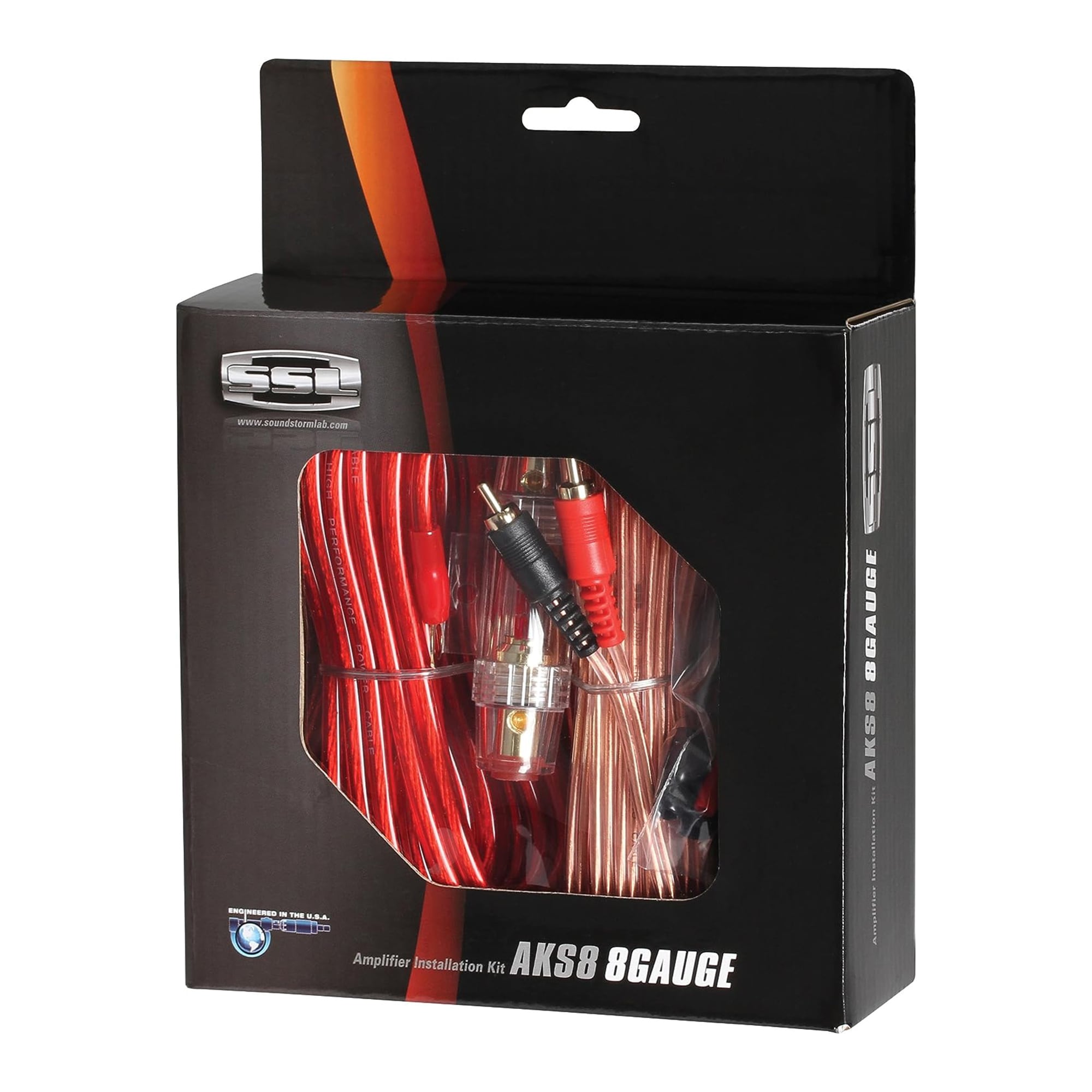 Sound Storm Laboratories SOUNDSTORM AKS8 8 Gauge Car Amplifier Amp Complete Wiring Kit with RCA