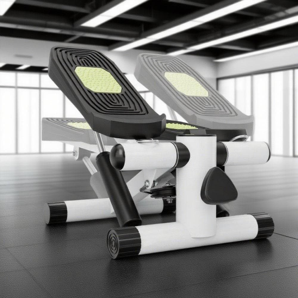 STICKGOO Stickgoo Mini Stepper with Resistance Bands and Adjustable Height Compact Home Fitness Stair Stepper Machine for Full Body Workout Cardio Strength Training