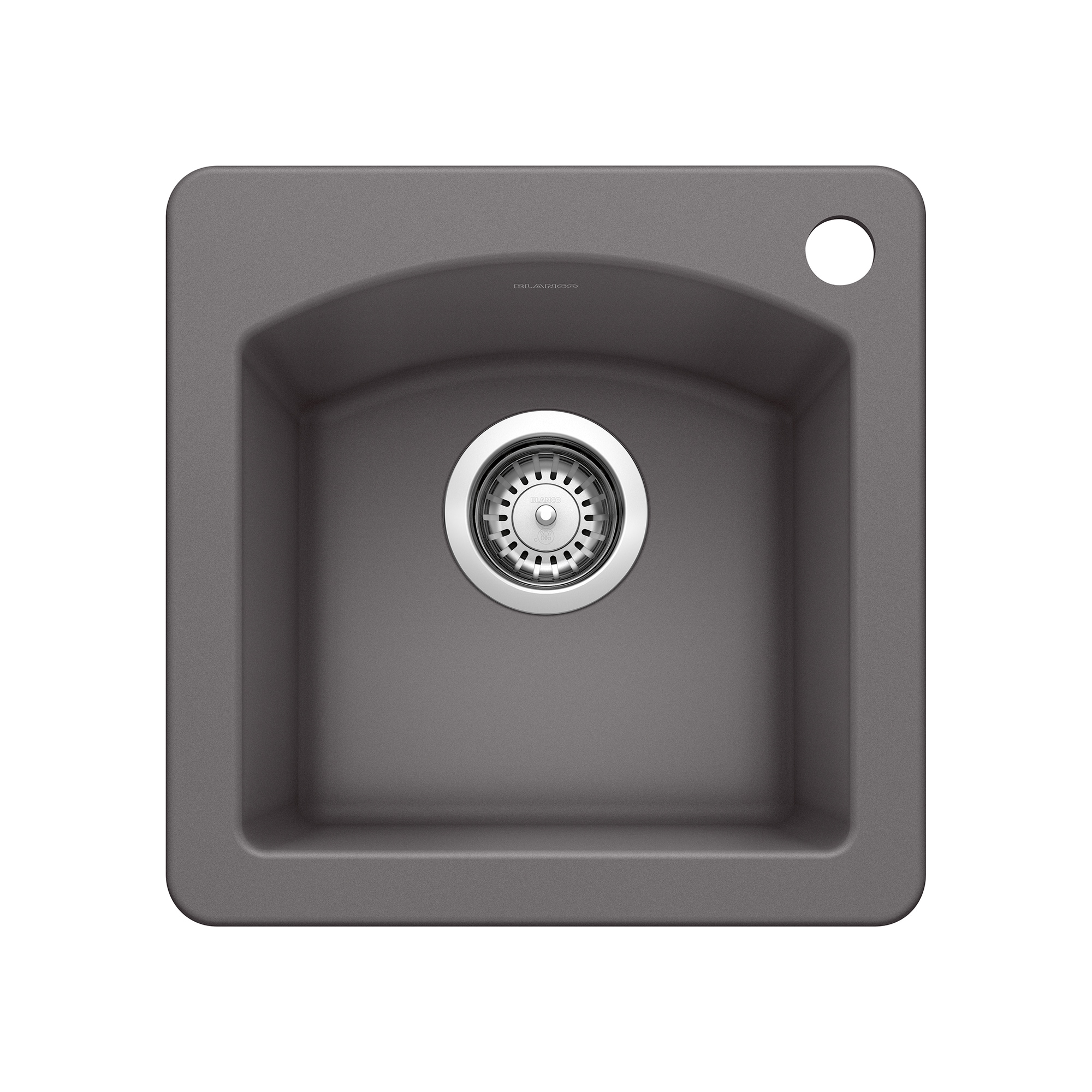 DIAMOND Dual Mount Granite Composite 15 in. 1-Hole Single Bowl Bar Sink in Cinder