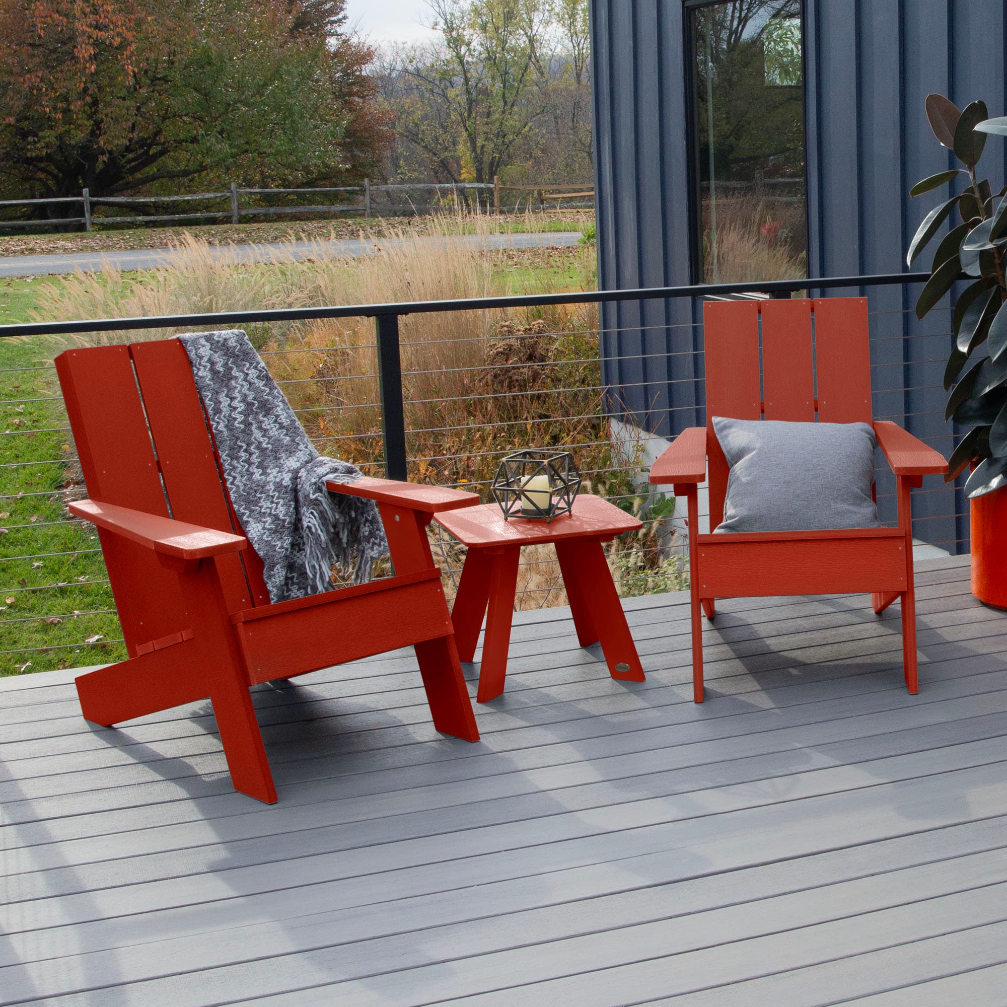 highwood AD-KITAD01-RED The Italica Modern 3 -Piece Patio Conversation Set