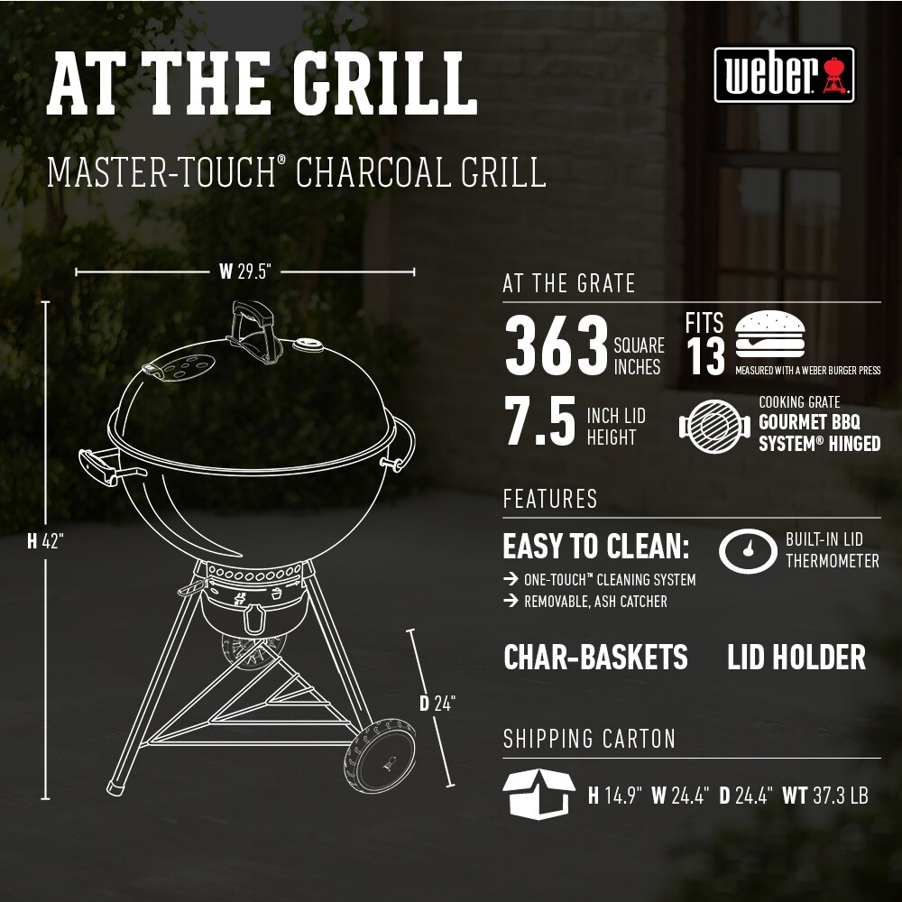 Weber Master-Touch 22-in W Slate Blue Kettle Charcoal Grill