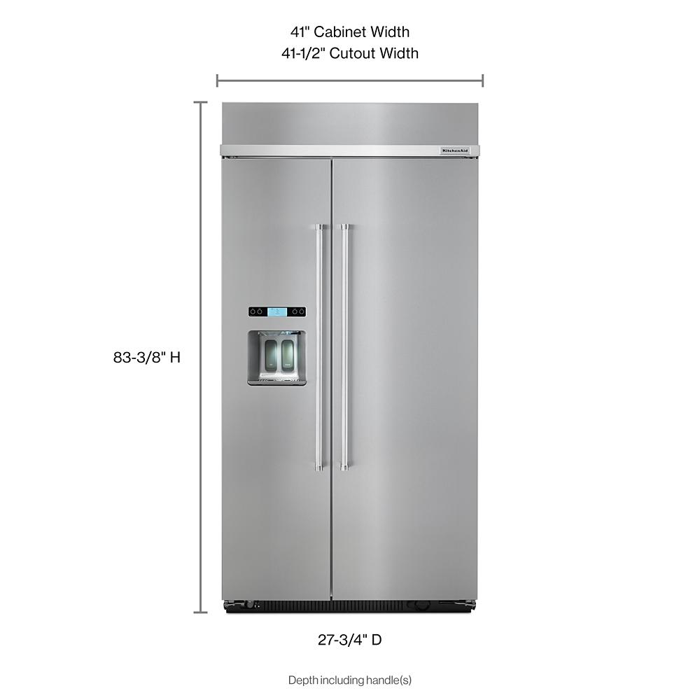 Kitchenaid 25 Cu Ft Built In Side By Side Refrigerator With Ice Maker Stainless Steel Energy Star In The Side By Side Refrigerators Department At Lowes Com