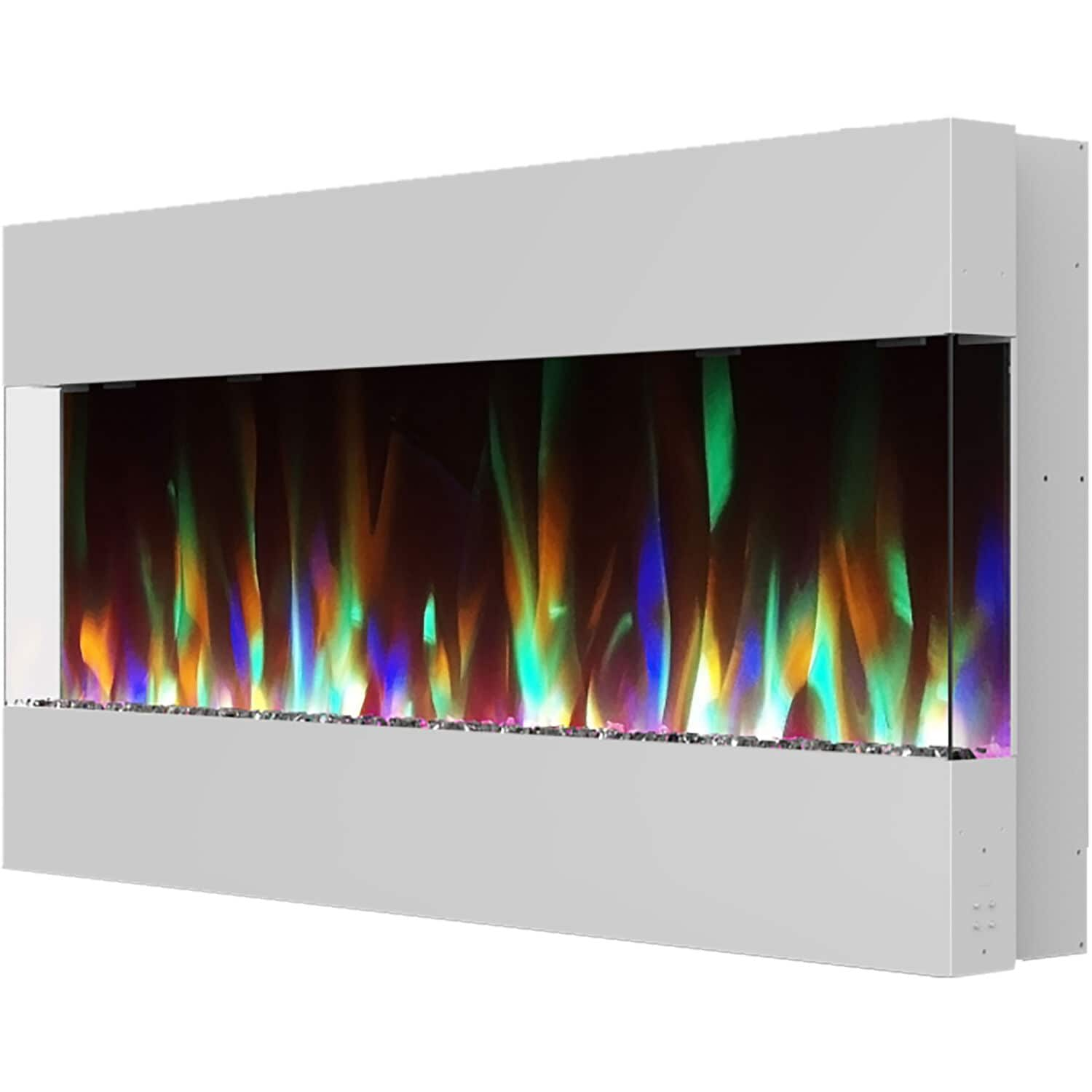 Cambridge 42-in W White LED Wall-mount Electric Fireplace with Remote ...