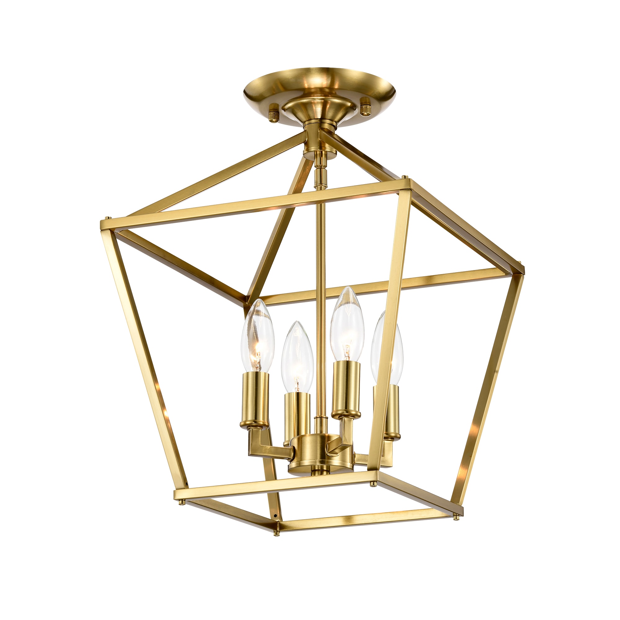 Edvivi ESL1338GD 4 -Light 12-in Burnished Gold Semi Flush Mount Light